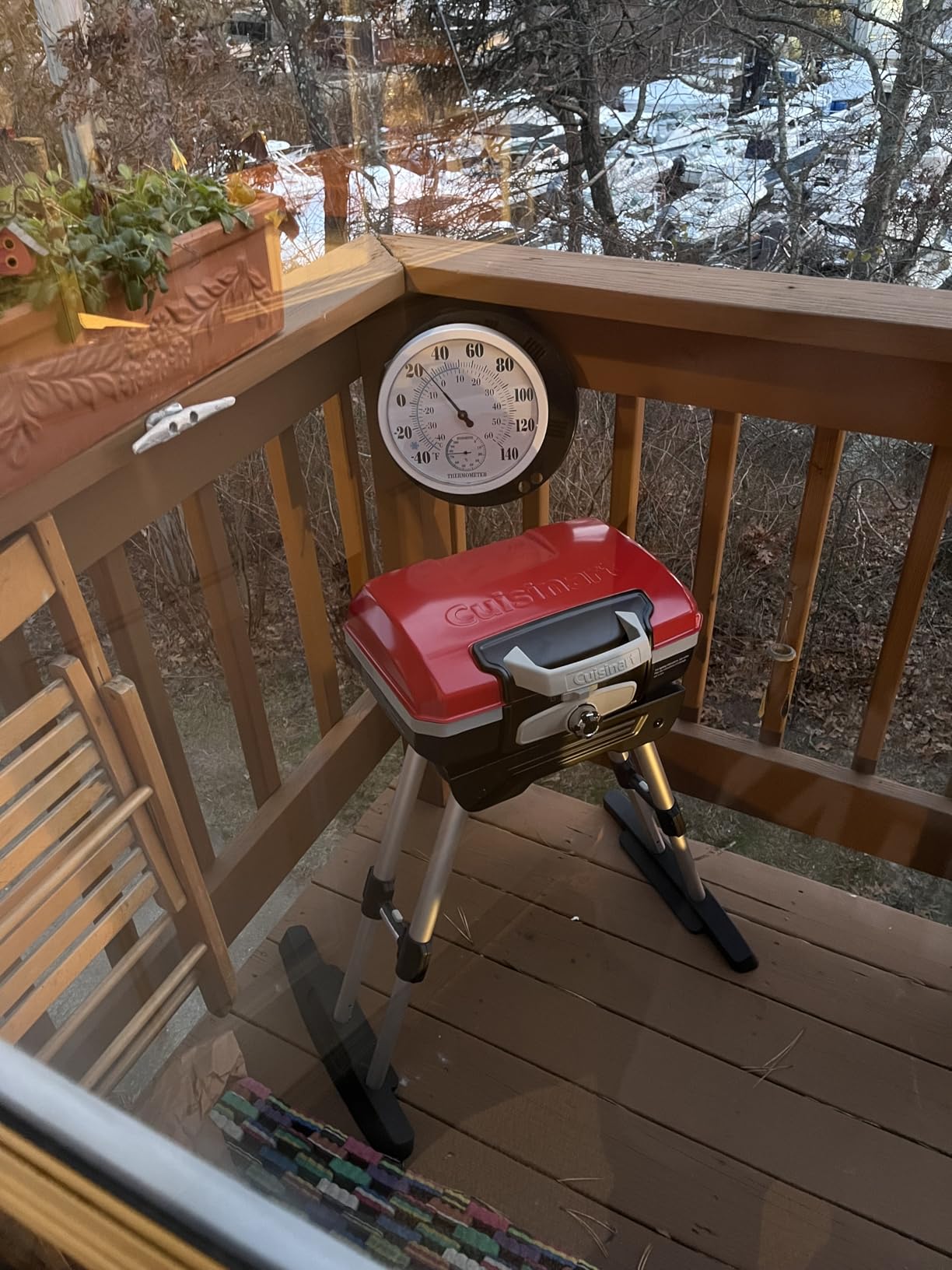 Cuisinart Gas Grill w/VersaStand, Petite Gourmet, Portable, 5,500 BTU | Compact propane grill with 150 sq. in. surface, ideal camping grill for 8 burgers or 6-10 chicken breasts, CGG-180 customer photo 1