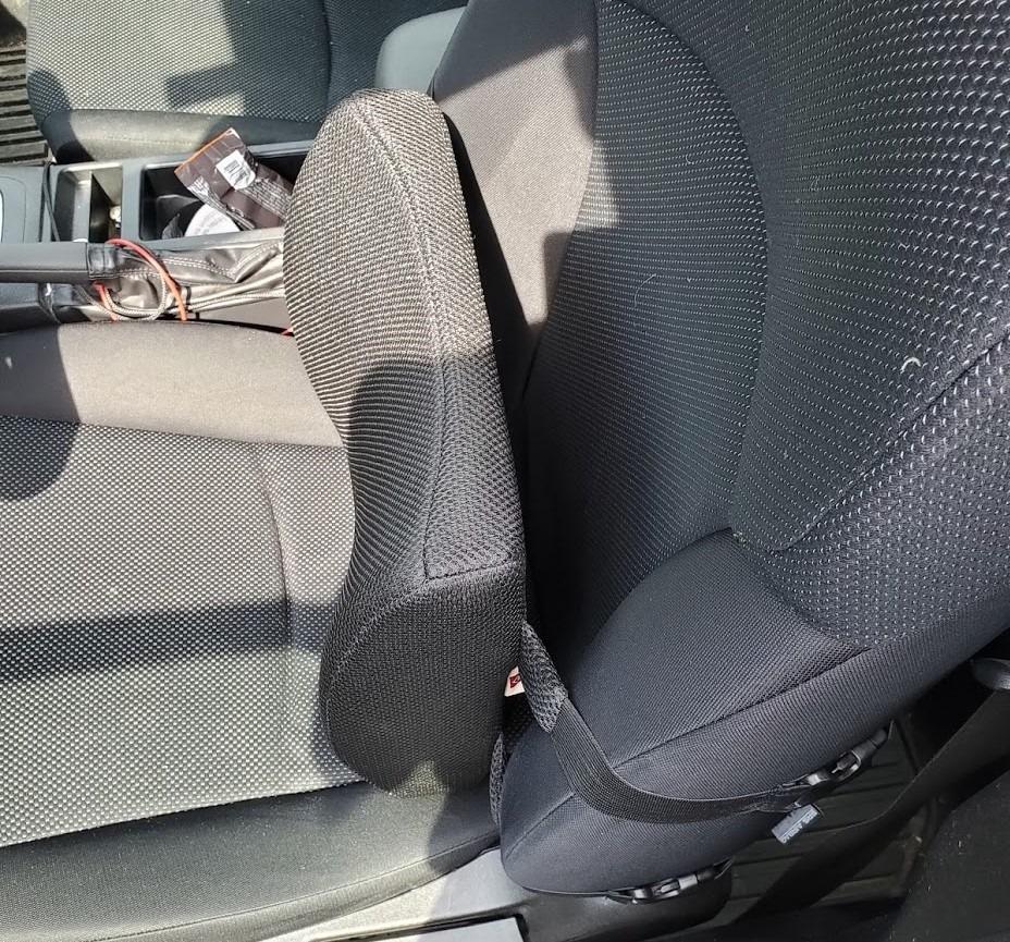 Lumbar Pillow for Chair and Car, Back Support for Office, Memory Foam Cushion with Mesh Cover - Black customer photo 1