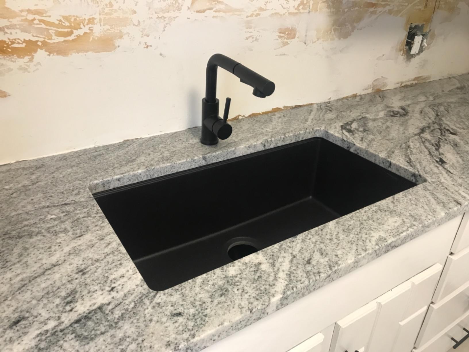 KRAUS Black Onyx 31 in Undermount Granite Kitchen Sink KGU-413B | Quartz composite, heat-safe, non-porous stain resistance customer photo 1