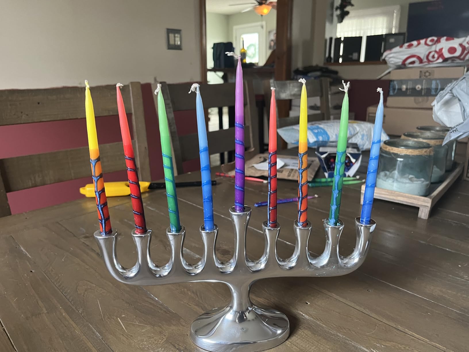 Zion Judaica Stunning Sleek Designers Menorah for Hanukkah High Polished Traditional customer photo 1