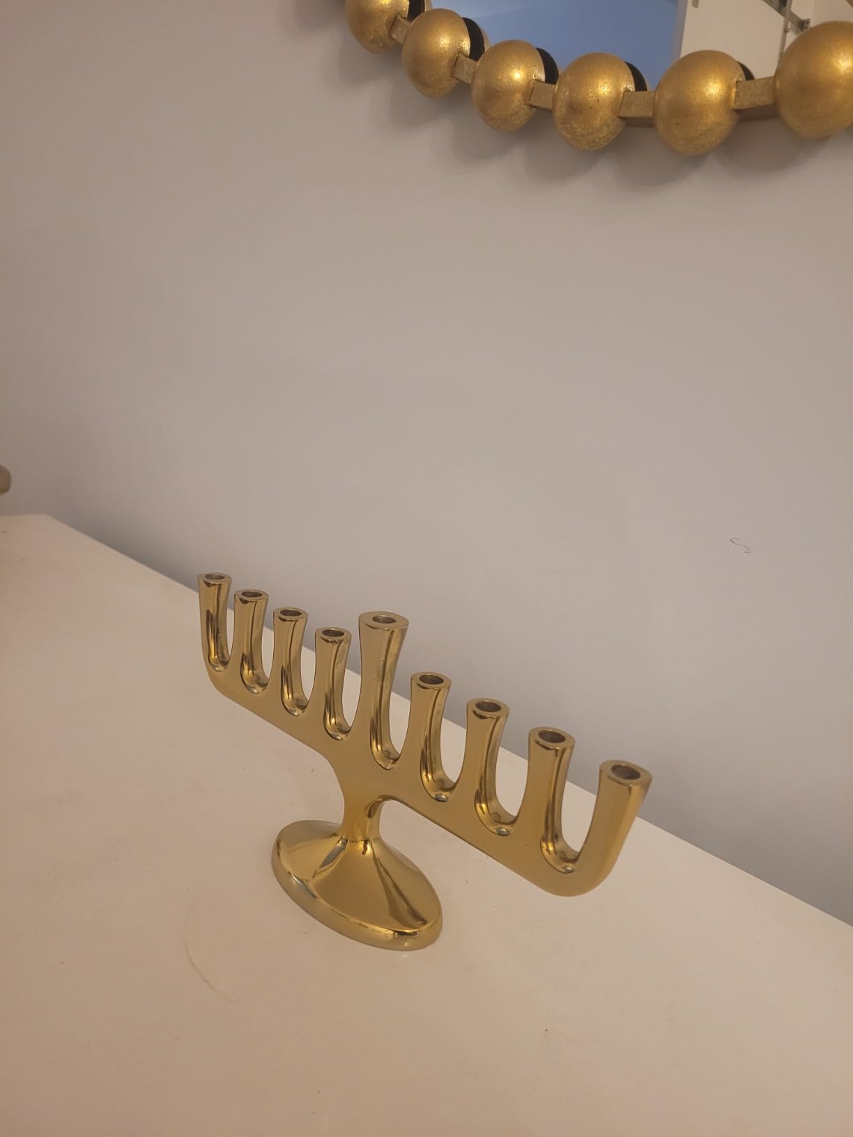 Zion Judaica Stunning Sleek Designers Menorah for Hanukkah High Polished Traditional customer photo 2