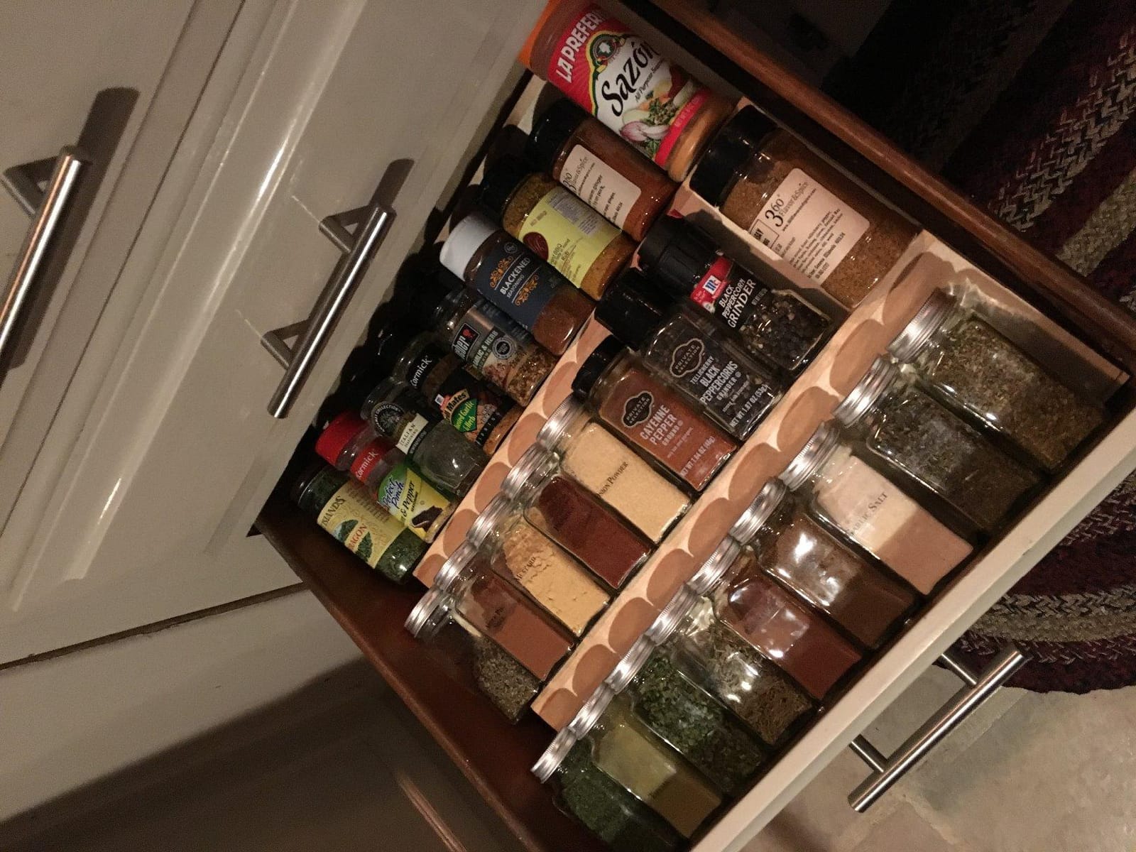 Rev-A-Shelf 3-Tier Wood Trim-to-Custom-Fit Spice Rack Drawer Insert, 16