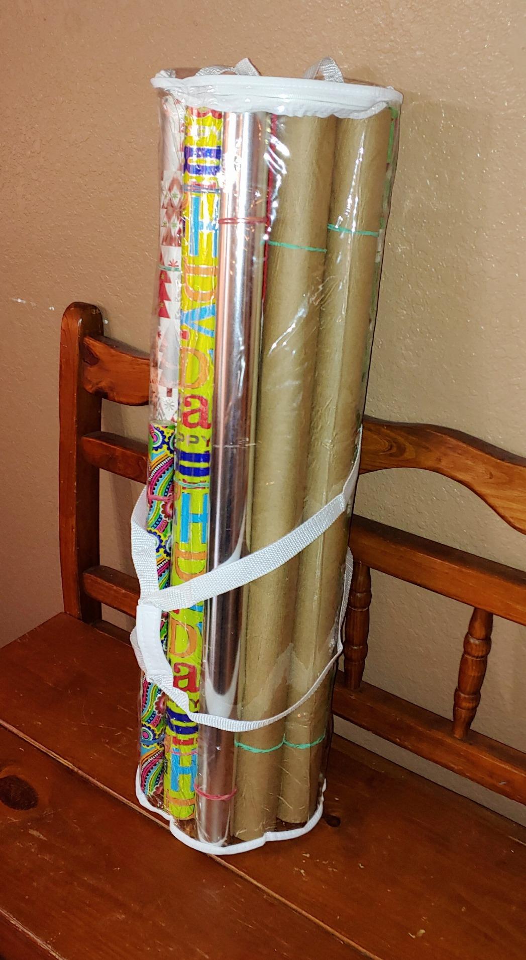 Whitmor 6044-4924 Clear Gift Wrap Organizer - Zippered Storage for 25 Rolls customer photo 2