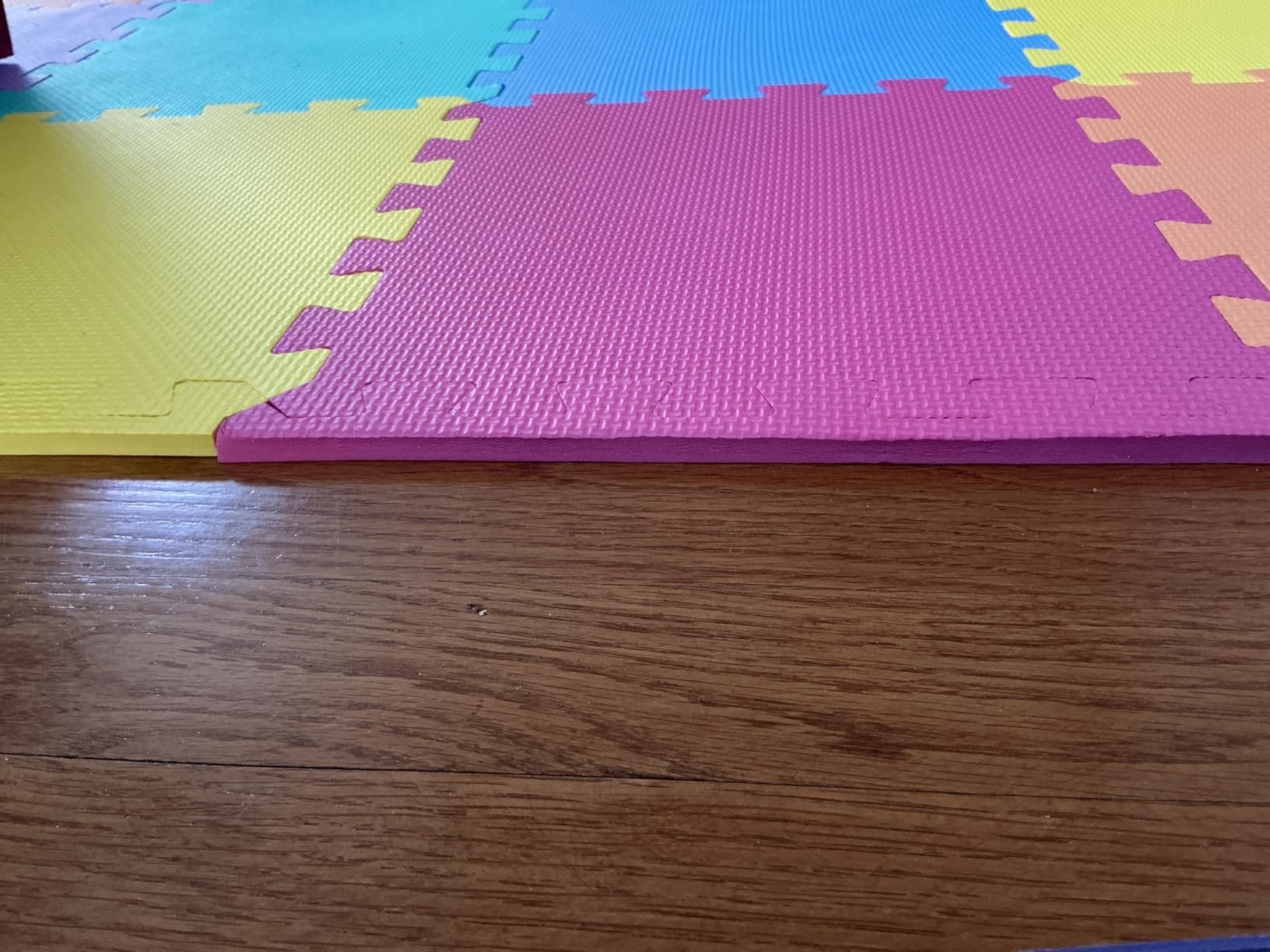 ProSource Baby Play Mat, Soft Foam Floor Tiles for Kids, Interlocking EVA Panels for Playpen Use, Crawling Development Surface, Safe Non-Toxic Toddler Flooring, 36 Tiles, Multicolor customer photo 2