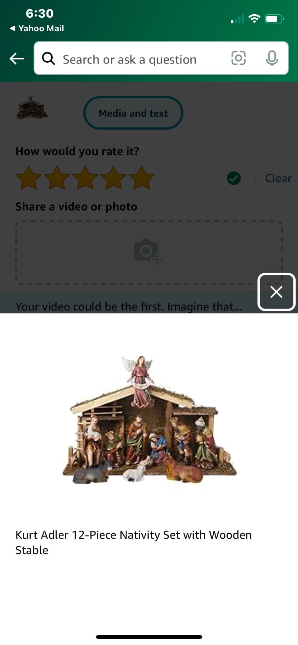 Kurt Adler 12-Piece Nativity Set with Wooden Stable customer photo 1