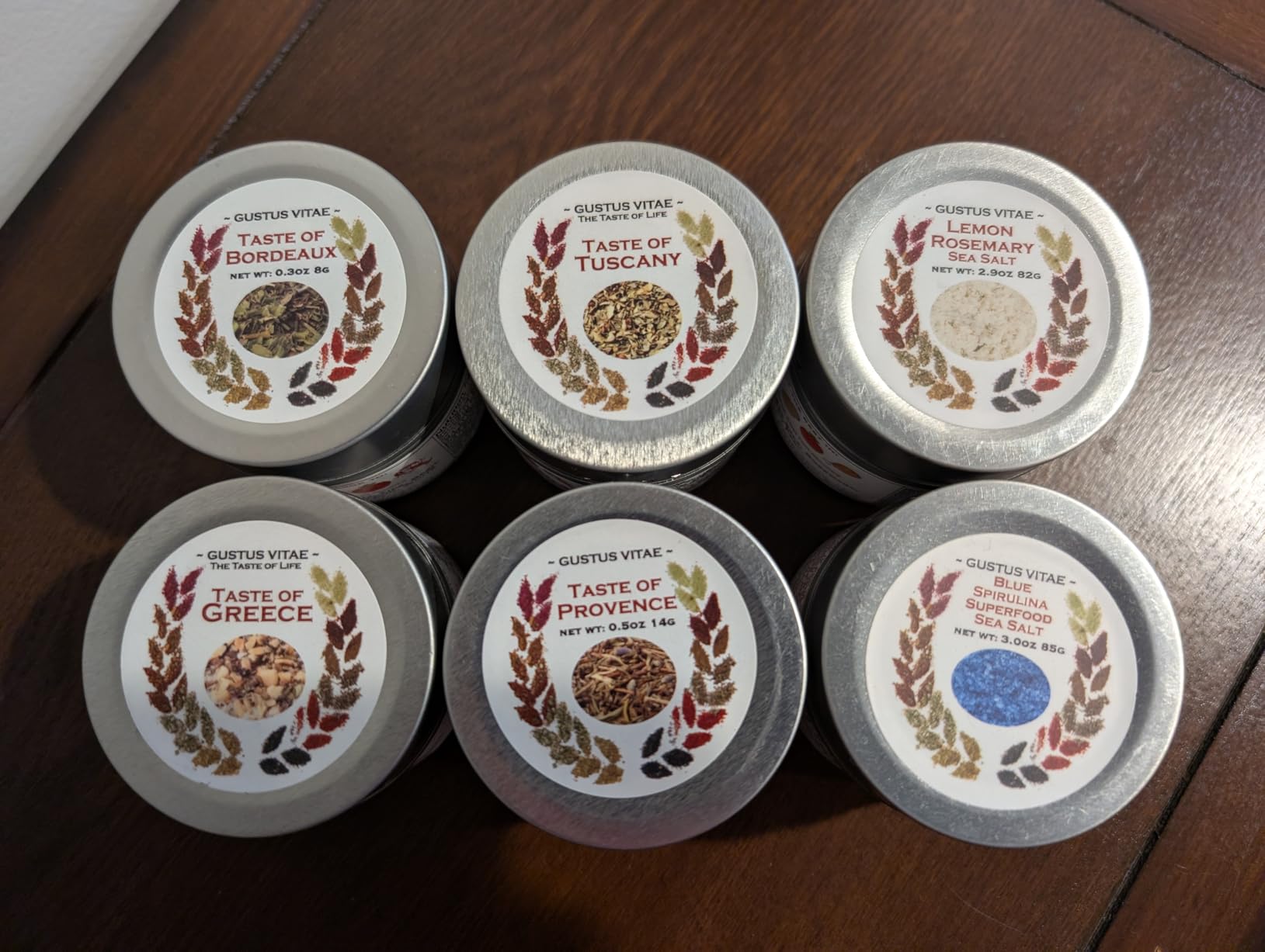 Gustus Vitae | Luxury Gourmet Seasoning & Sea Salt Collection Gift Set of 6 | Natural Herbs & Spices | Premium Infused Salts | Gift Set | Non GMO | No Filler | Made in USA | Magnetic Tin | Small Batch customer photo 2