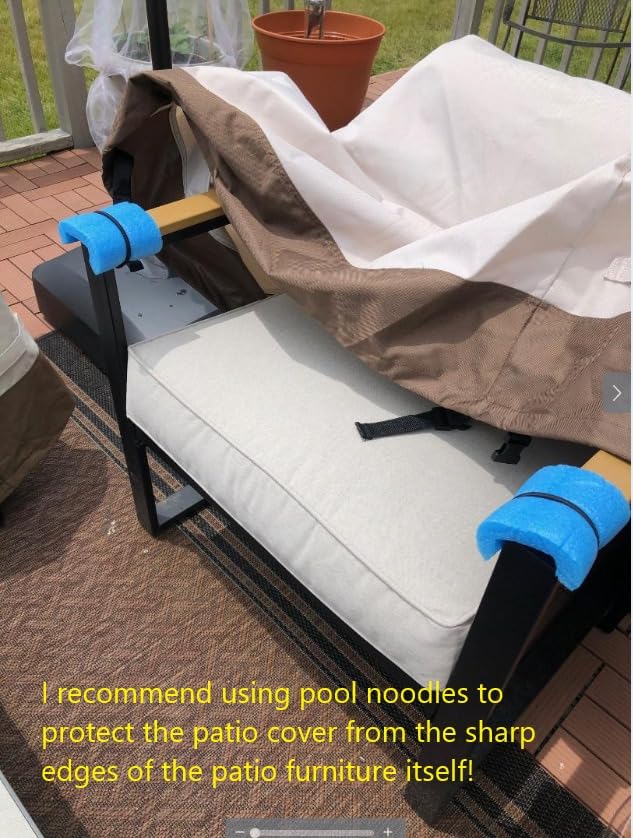 Amazon Basics 3-Seater Outdoor Couch Cover Waterproof UV Resistant Click-Close Straps customer photo 1