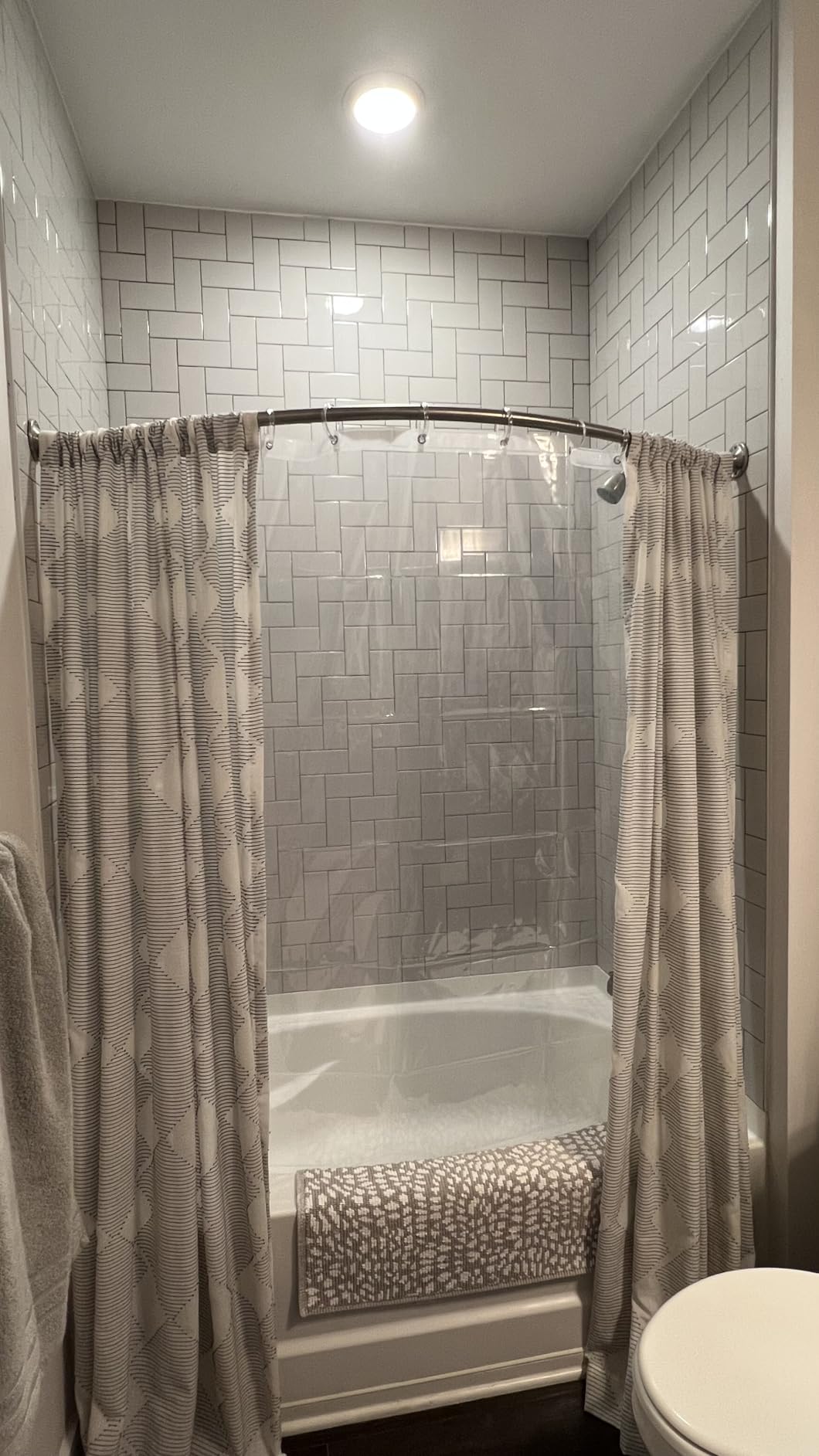 LiBa Shower Curtain PEVA 8G, 72x72 Inch Waterproof Clear | Non-toxic shower liner, waterproof plastic shower curtain, rust-proof grommets, weighted magnets, bathroom accessories customer photo 1