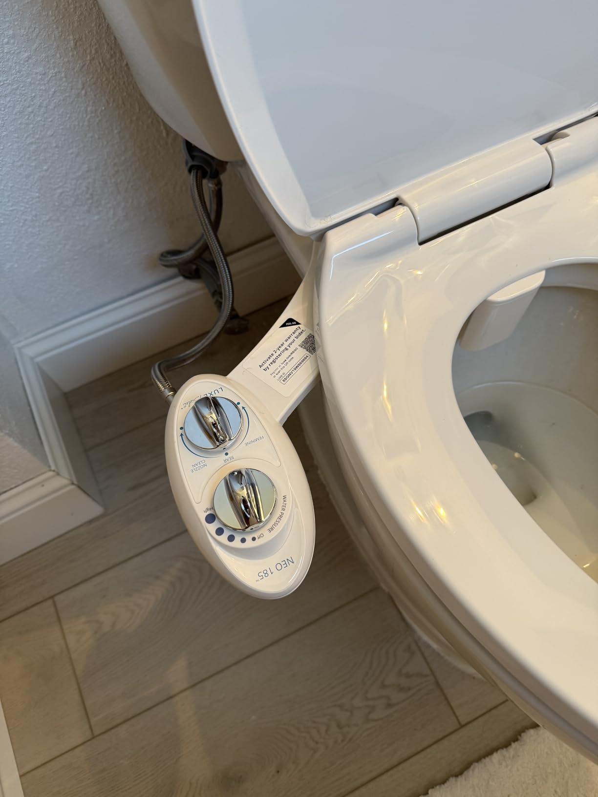 LUXE Bidet NEO 185 - Bidet Attachment for Toilet Seat, White | Non-Electric, Dual Nozzle, Self-Cleaning, Adjustable Water Pressure, Rear & Feminine Wash customer photo 2