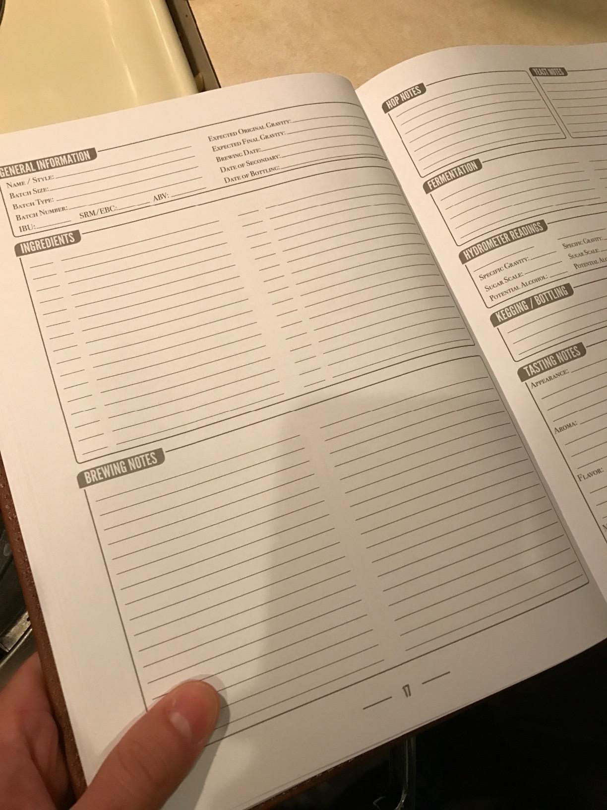 Home brew Journal for Craft Beer Homebrewers | Homebrew Logbook w/ space for 70+ recipes | Beer Glassware Reference, Beer Color Chart, Hops and Yeast Strain Chart customer photo 1