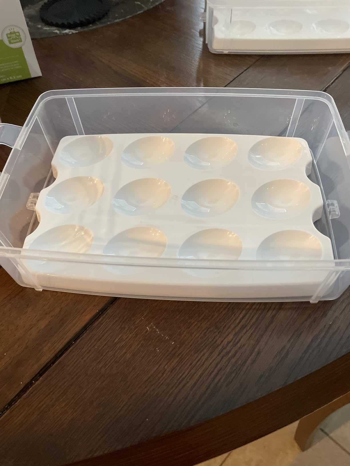 Snapware (2-Layer, 24 Eggs) Plastic Detachable Deviled Egg Carrier Storage | With lid and handle, freezer, dishwasher, microwave safe customer photo 1