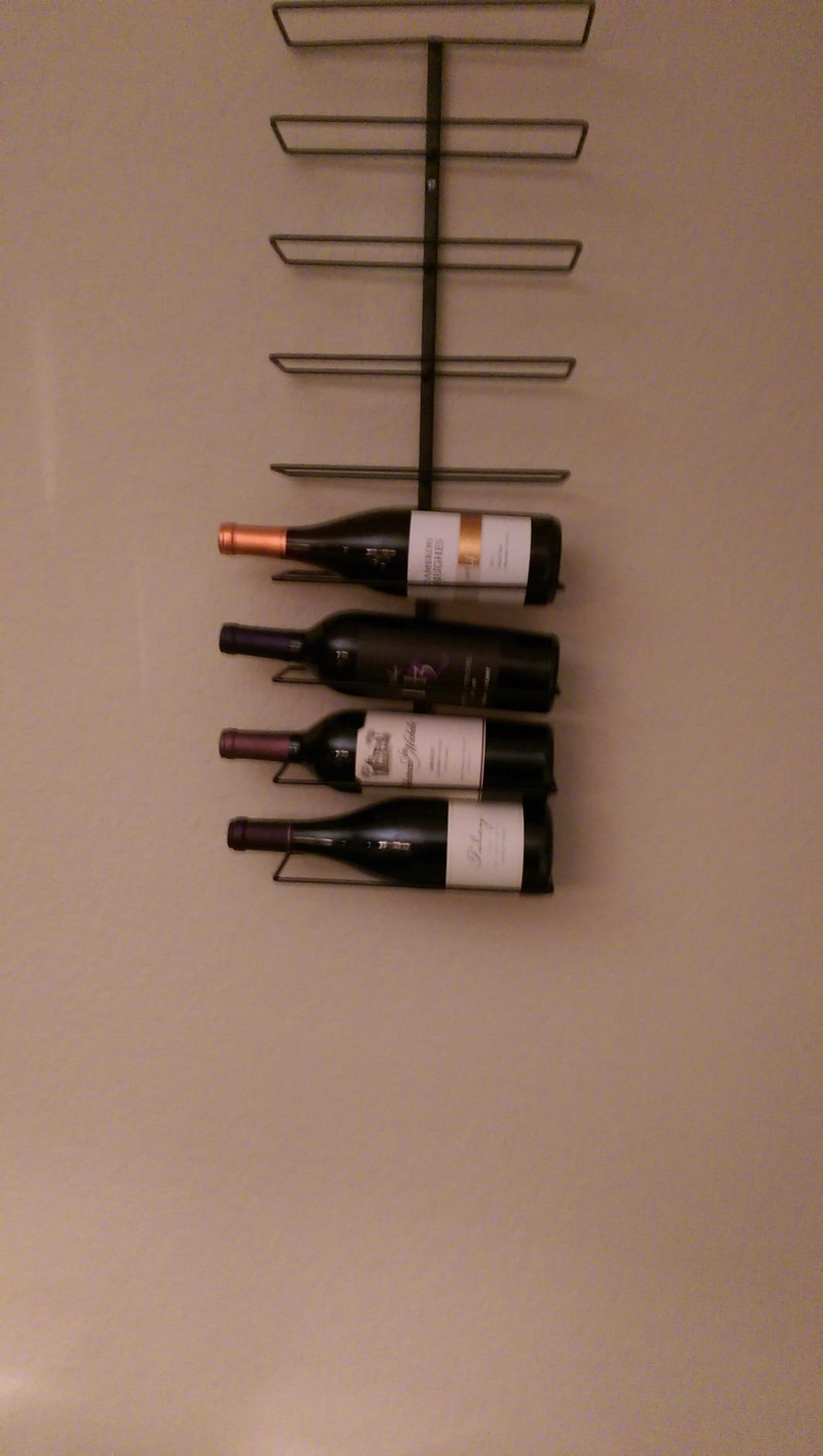 Sorbus Wall Mounted Wine Rack, Metal Bottle Rack (9 Bottle, 1 Pack) | Compact holder keeps bottles arranged for kitchens, dining rooms and home bars, with open access for display and selection. customer photo 2