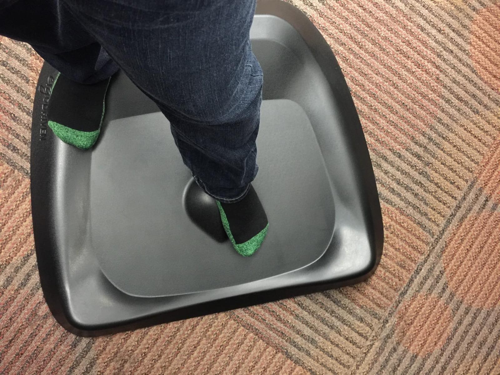 The Standing Desk Mat - Topo by Ergodriven | Premium Not-Flat Anti-Fatigue Standing Desk Mat with Calculated Terrain | Ultra-Thick Deluxe Comfort Foam, Durable, PVC-Free | Obsidian Black customer photo 1
