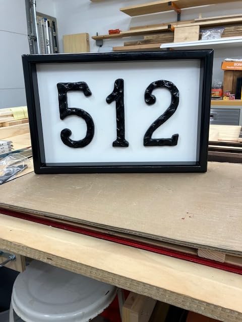 NACH House Numbers for Outside, 5.5 inch Black Address Numbers for House - Number 4 - Rustic Numbers for Outside with Mounting Hardware customer photo 2
