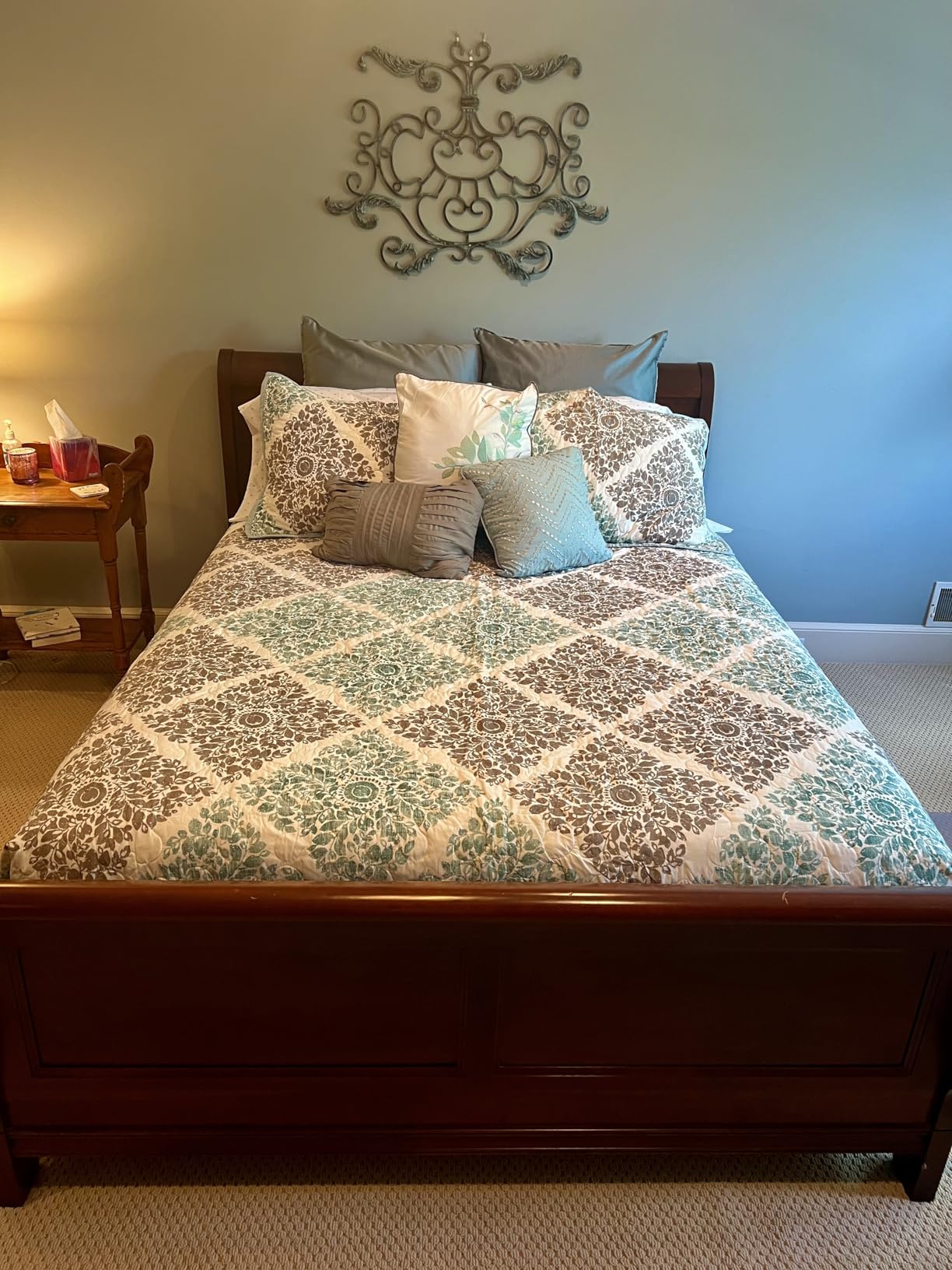 Madison Park Claire Quilt Modern Design - All Season, Breathable Coverlet Lightweight Bedding Set, Matching Shams, Decorative Pillow, King/Cal King (104 in x 94 in), Diamond Aqua 6 Piece customer photo 2