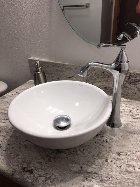 KRAUS Elavo Round Vessel White Porcelain Ceramic Bathroom Sink, 14 inch KCV-341 customer photo 1