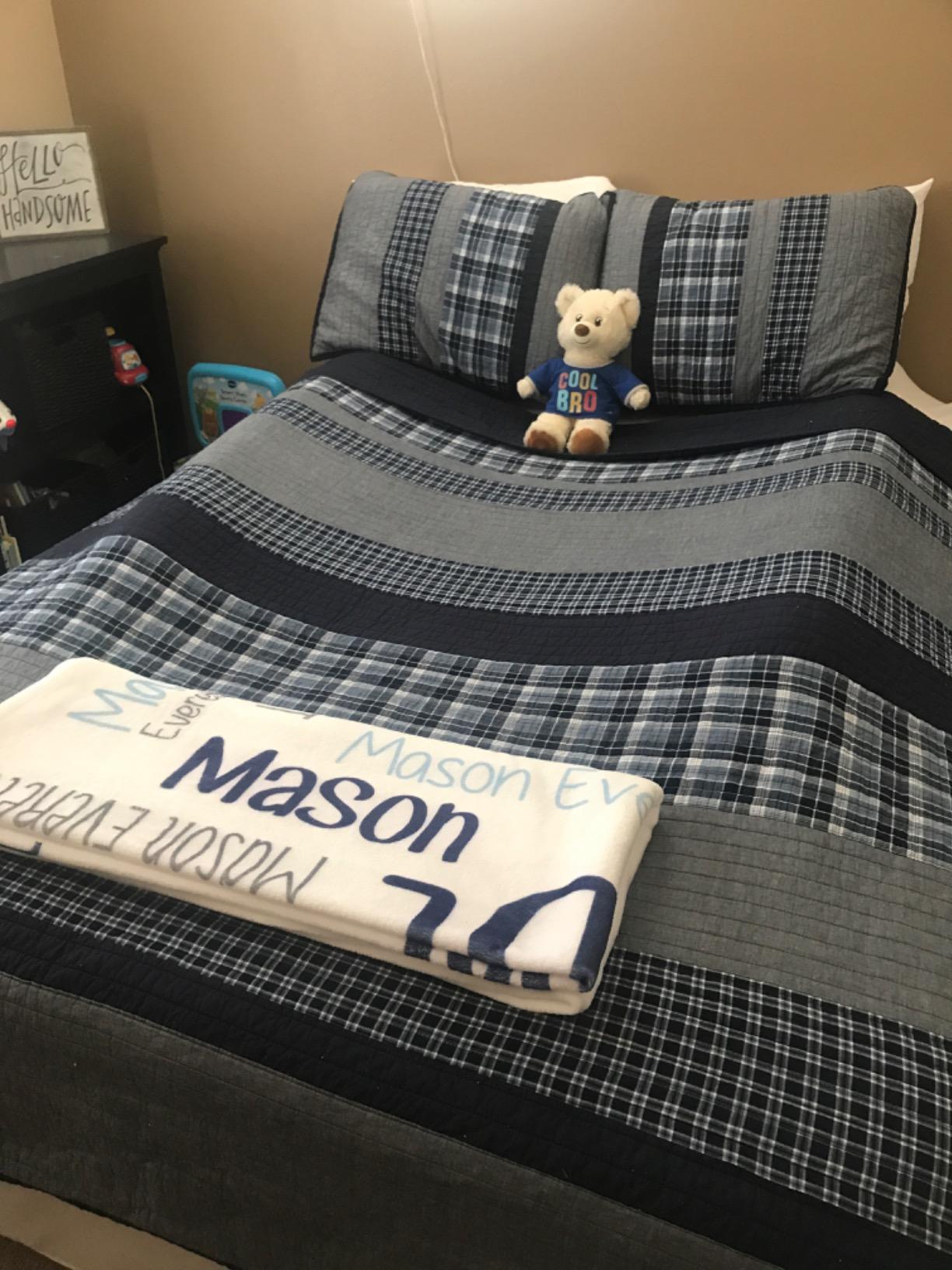 Nautica - Queen Quilt, Cotton Reversible Bedding, Bedding Set for All Seasons (Adelson Blue, Queen) customer photo 2