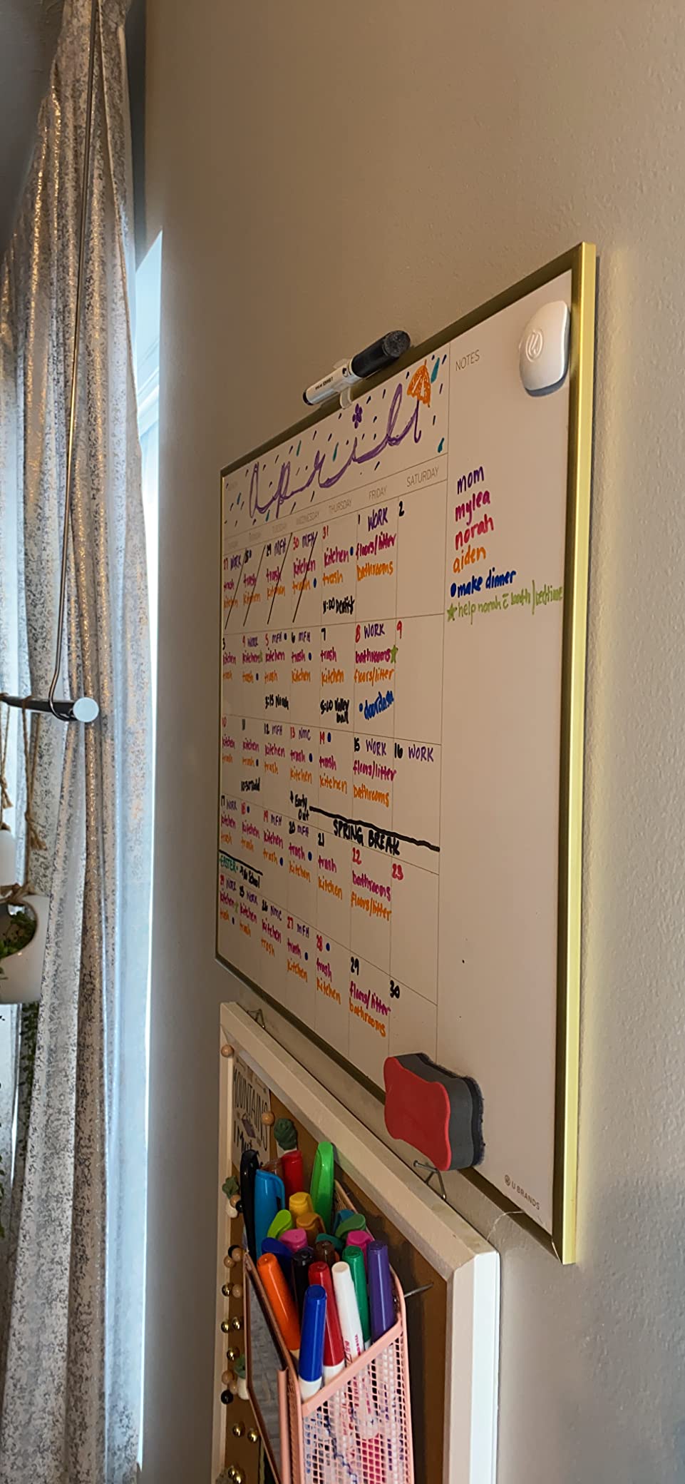 U Brands Magnetic Dry Erase Calendar White Board, 16