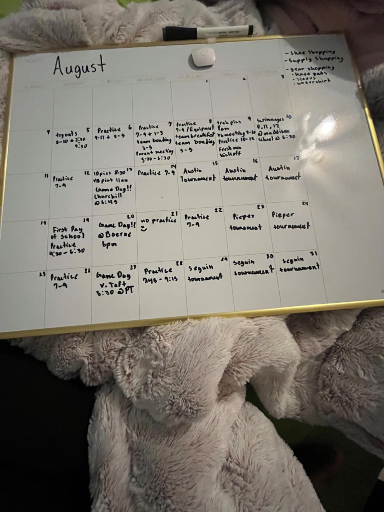 U Brands Magnetic Dry Erase Calendar White Board, 16
