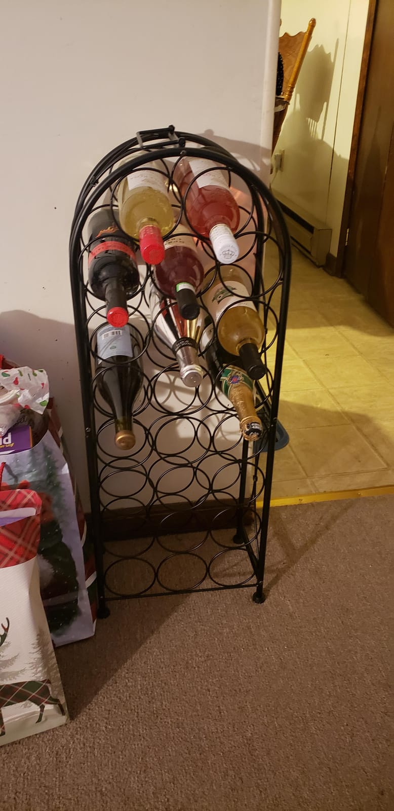 Sorbus Mini Freestanding Floor Wine Rack, Bottle Storage (23 Bottle, Black) | Compact Bordeaux-style metal display for home bars, kitchens or cellars; holds bottles in an elegant, distinctive stand. customer photo 1