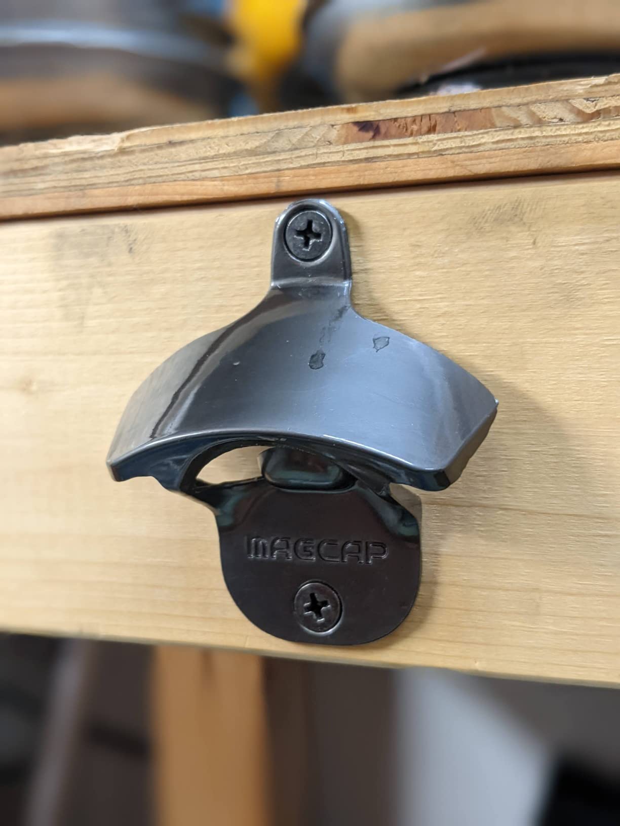 Outdoor Bottle Opener Wall Mounted - Magnetic Beer Bottle Opener that Catches Caps - Easy to Install and Incredibly Convenient (2, Gunmetal Black) customer photo 1