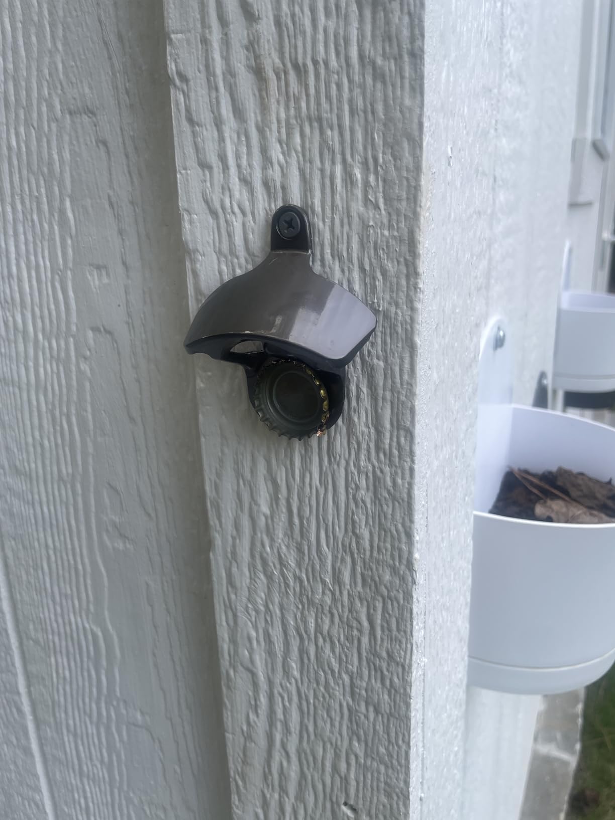 Outdoor Bottle Opener Wall Mounted - Magnetic Beer Bottle Opener that Catches Caps - Easy to Install and Incredibly Convenient (2, Gunmetal Black) customer photo 2