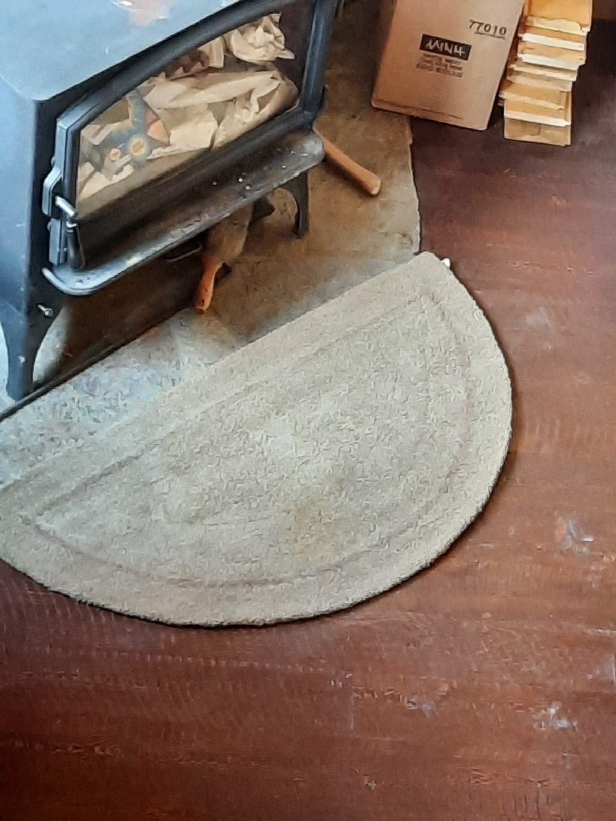 COTTON CRAFT Pure Wool Fireplace Rug - 22x44 inch Natural Tan Hearth Rug | Fire Resistant Hand Tufted Accent Carpet - Half Moon Shaped - Entryway Anti Fatigue Rug customer photo 1