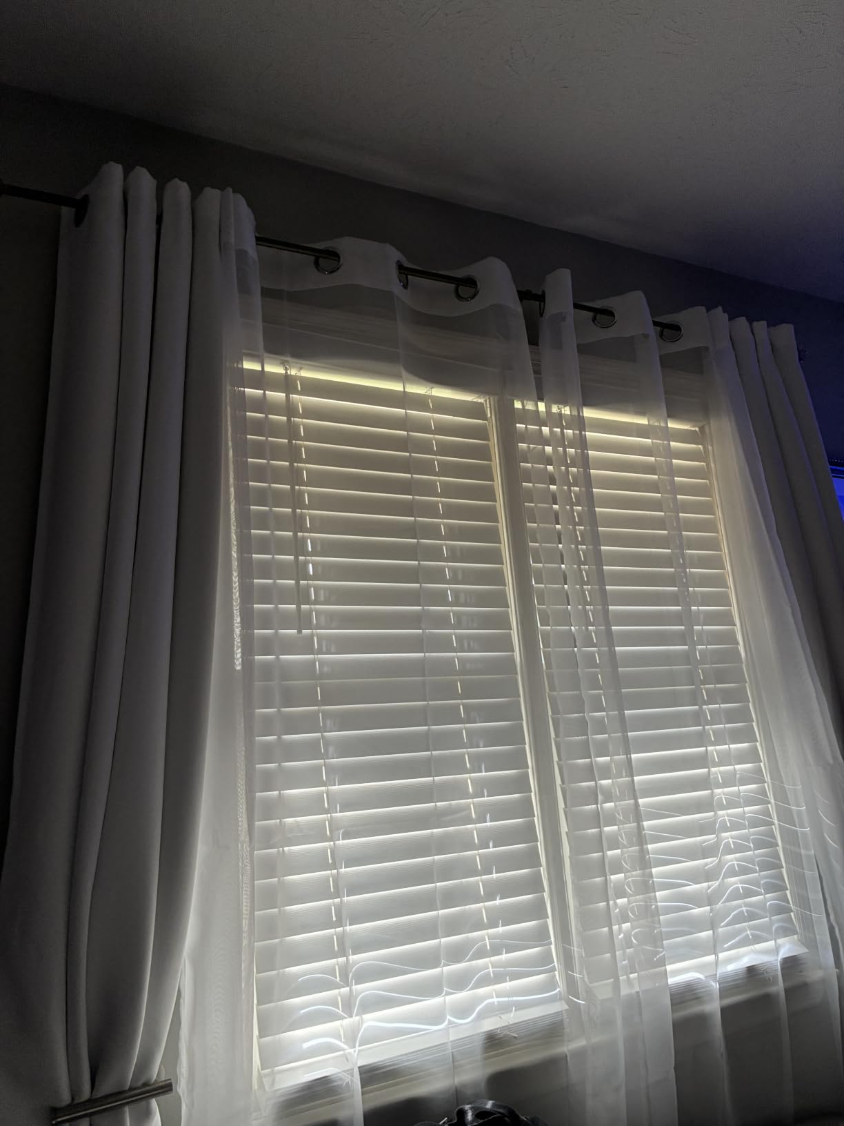 NICETOWN White Sheer Curtains & Drapes 96 inches Long for Living Room - Grommet Top Solid Lightweight & Airy Gauzy Window Treatments with Light Filtering for Bedroom, 2 Panels, W54 x L96 customer photo 1