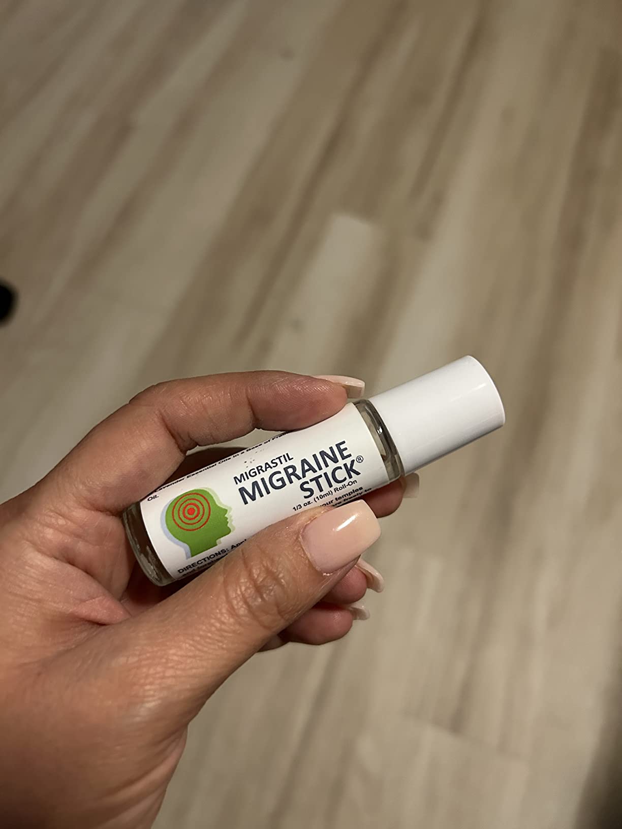 Migrastil Migraine Stick Roll On, Peppermint Oil, Essential Oil Roller USA | With spearmint & lavender, fractionated coconut oil base | Temples, forehead, neck | 10ml glass bottle | TSA-ready, vegan customer photo 1