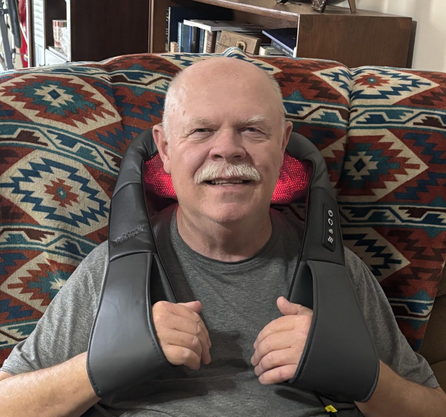 Nekteck Shiatsu Neck Massager with Heat for Pain Relief, NOT Cordless | 2026 Upgraded 3D Back Shoulder Kneading Massage Pillow, 3 Intensity Speeds Deep Tissue, Relaxation Gifts for Men Women, Black customer photo 2
