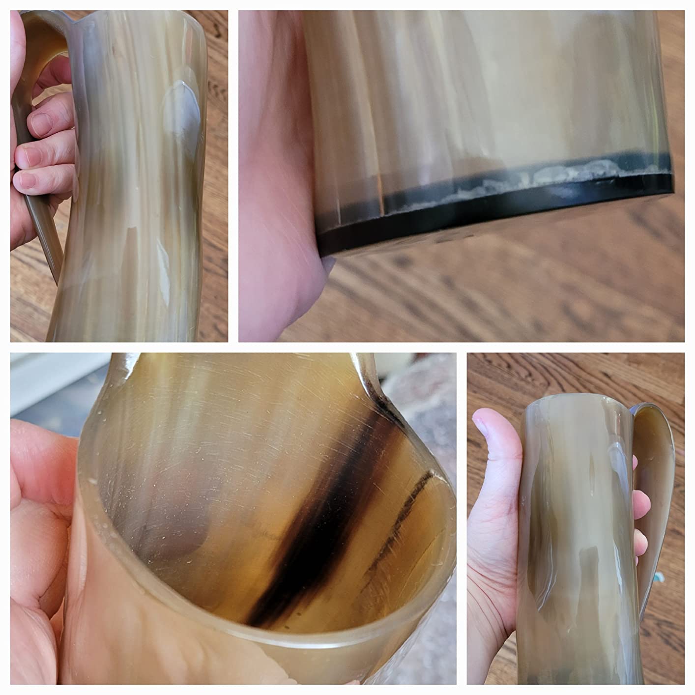 Trondebal Viking Drinking Horn Mug - 15-20 oz Authentic Ox Horn Beer Mug with Burlap Bag & Bottle Opener, Unique Gift for Men, Brother, Dad, Husband, Norse Tankard for Mead Ale & Whiskey customer photo 1