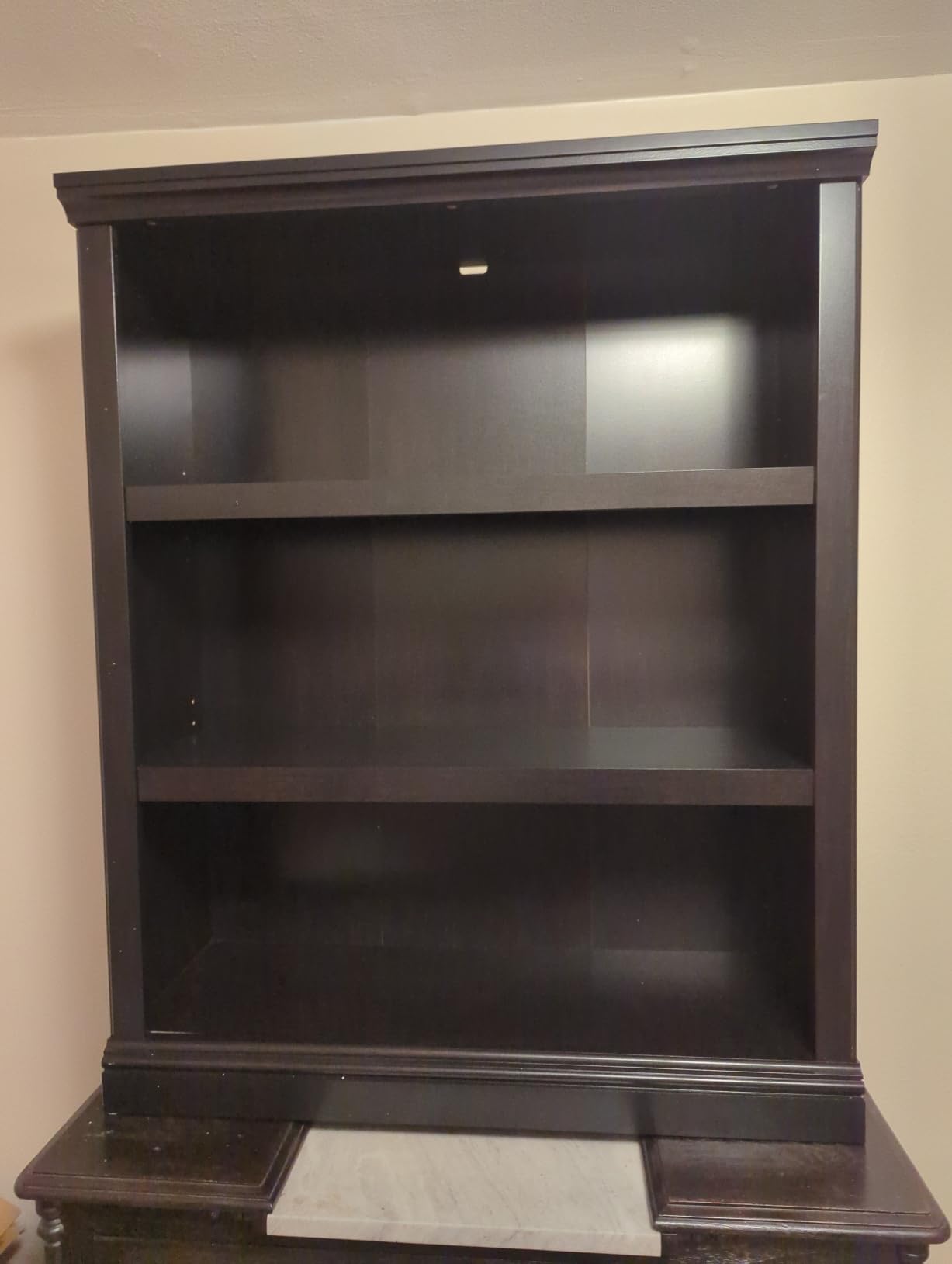 Sauder 3 Tier Book Shelf Wooden Bookcase Multipurpose Bookshelf for Home Office, Living Room, in Estate Black customer photo 2