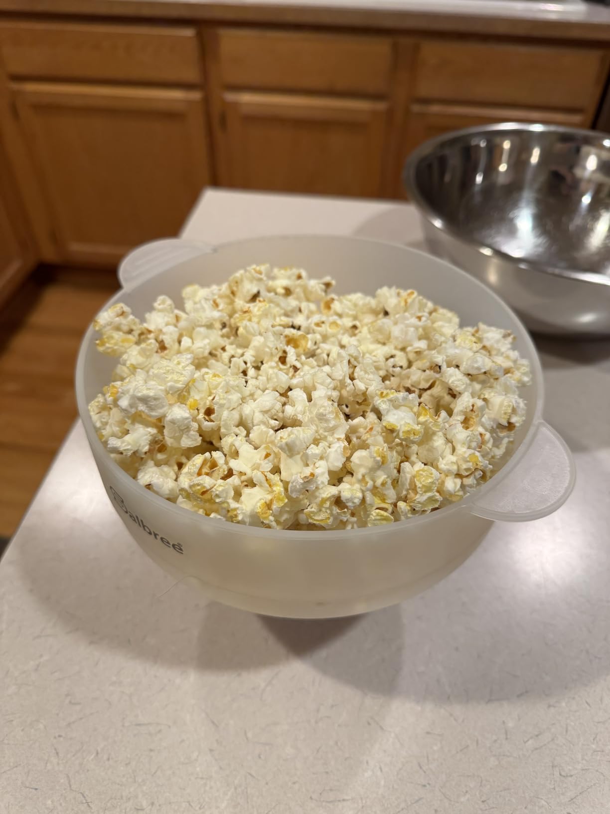 The Original Salbree Microwave Popcorn Popper Machine, Silicone Popcorn Maker, Collapsible Microwavable Bowl - Hot Air Popper - No Oil Required - The Most Colors Available (Turquoise) customer photo 2