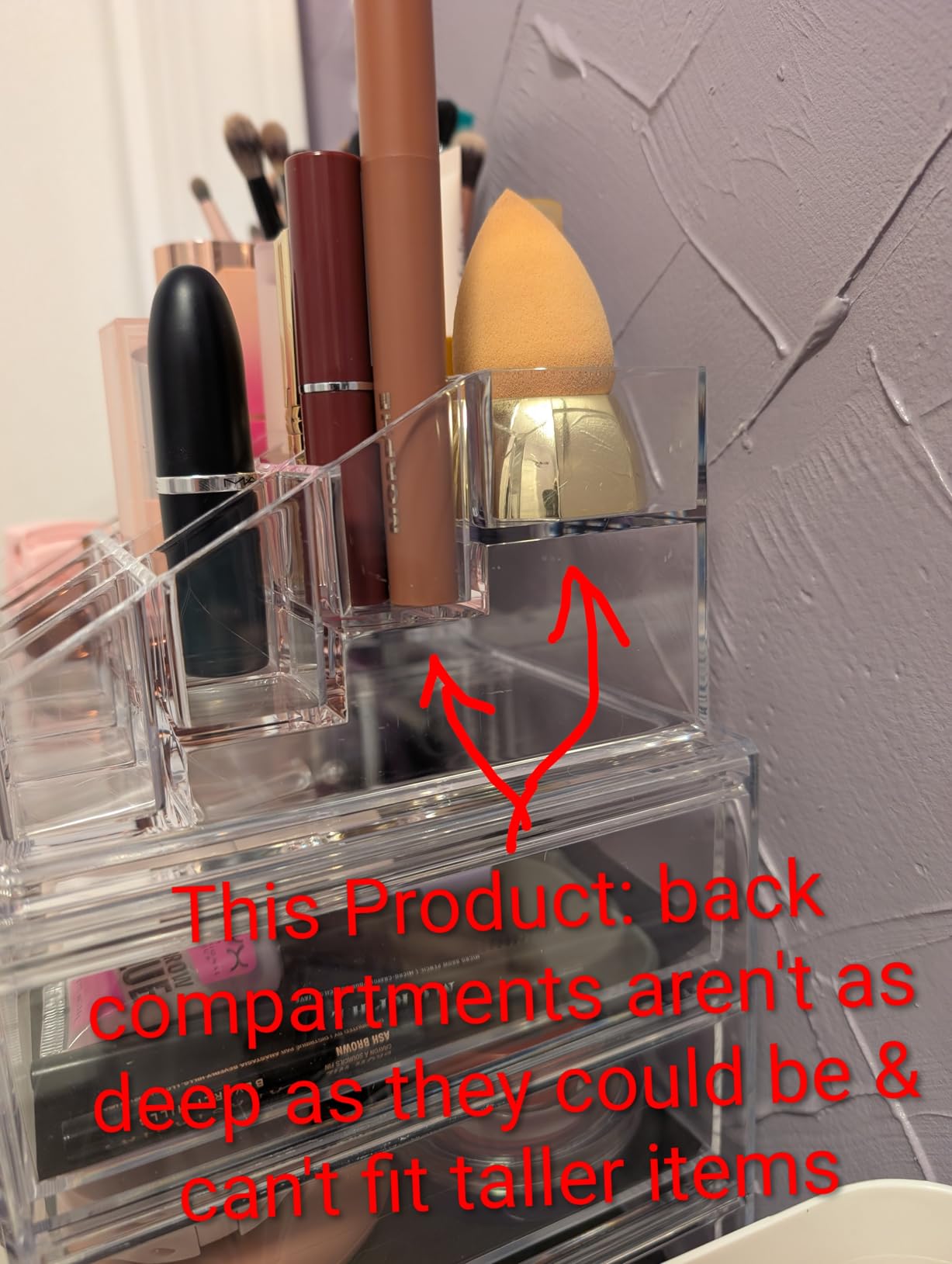 Sorbus Makeup Organizer, 7-Drawer Acrylic 2-Piece Set (Clear) customer photo 1