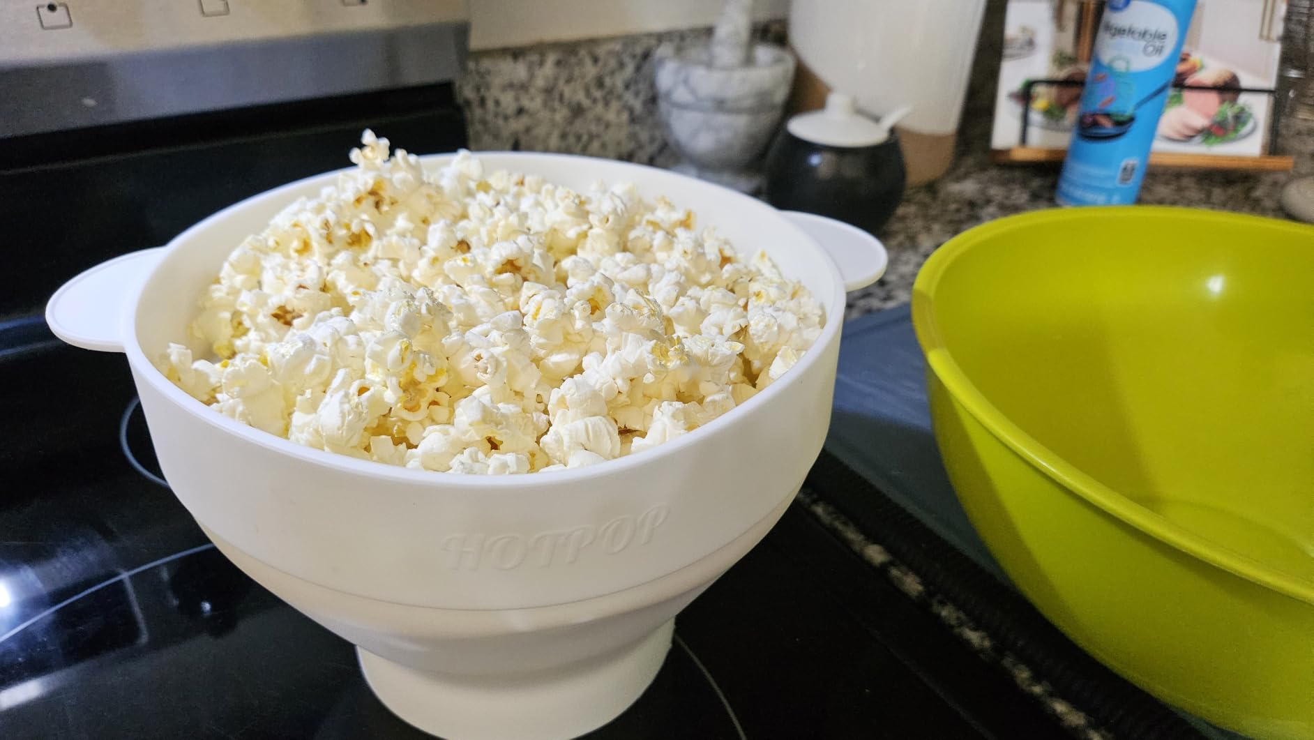 The Orginal HotPop Silicone Popcorn Maker - Microwave Popcorn Popper with Handles - Collapsible Bowl, Heat-Resistant, Easy to Clean, Ideal for Family Movie Nights, 15-Cup Capacity - Red customer photo 2