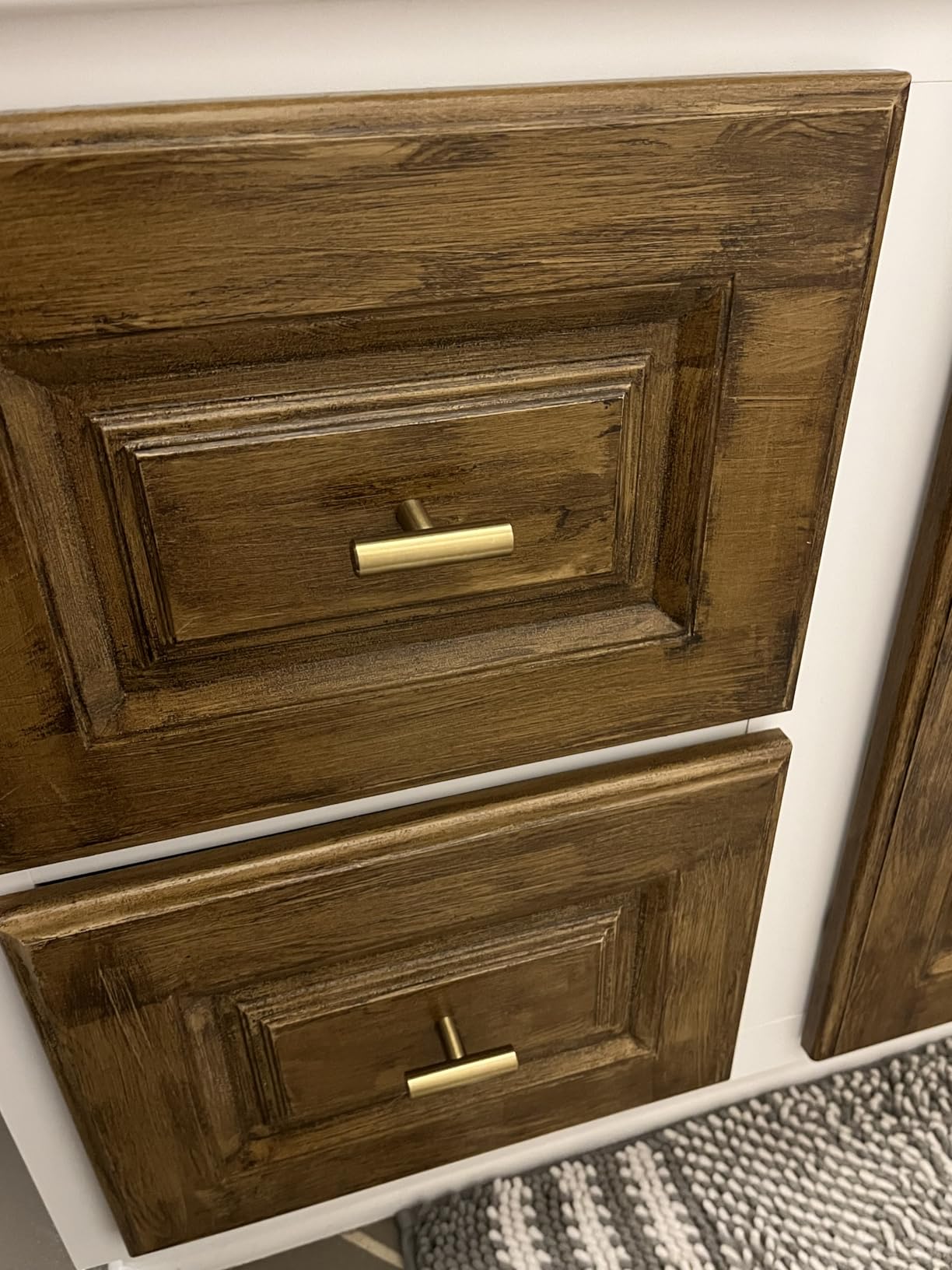 Goldenwarm 10 Pack Gold Cabinet Knobs Brushed Brass Cabinet Knobs, 2Inch | Gold Dresser Hardware, Stainless Steel, Screws Included, Single Hole T Bar Pulls for Kitchen Cupboard Dresser Closet Hardware customer photo 2