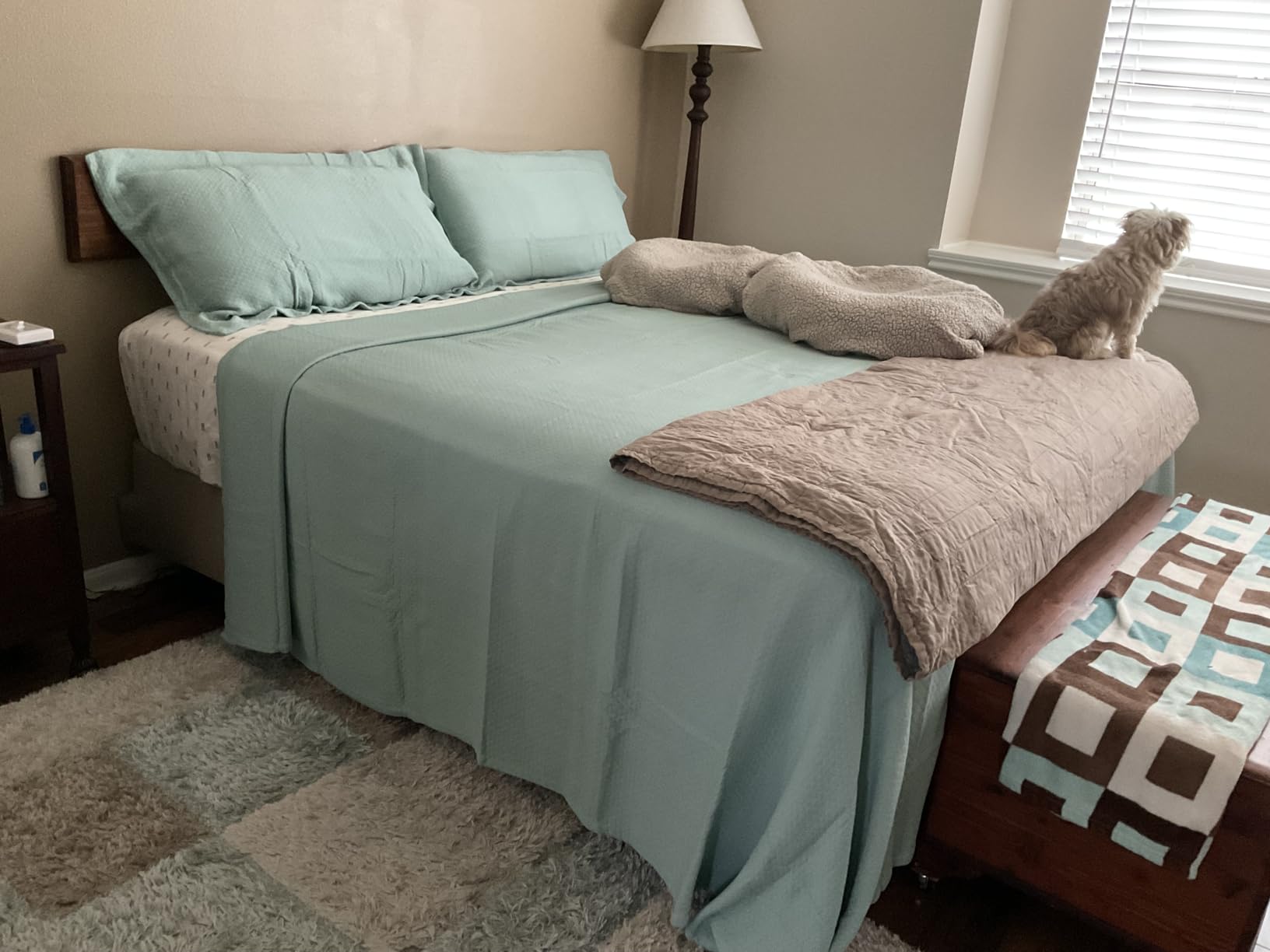 SUPERIOR Solitaire Cotton Bedspread Quilt Set, All Season, King, Taupe | Decorative Textured Jacquard Design Bedspread Set, Midweight Soft Breathable Airy Quilt Blanket, Matelasse Coverlet Bedding customer photo 1
