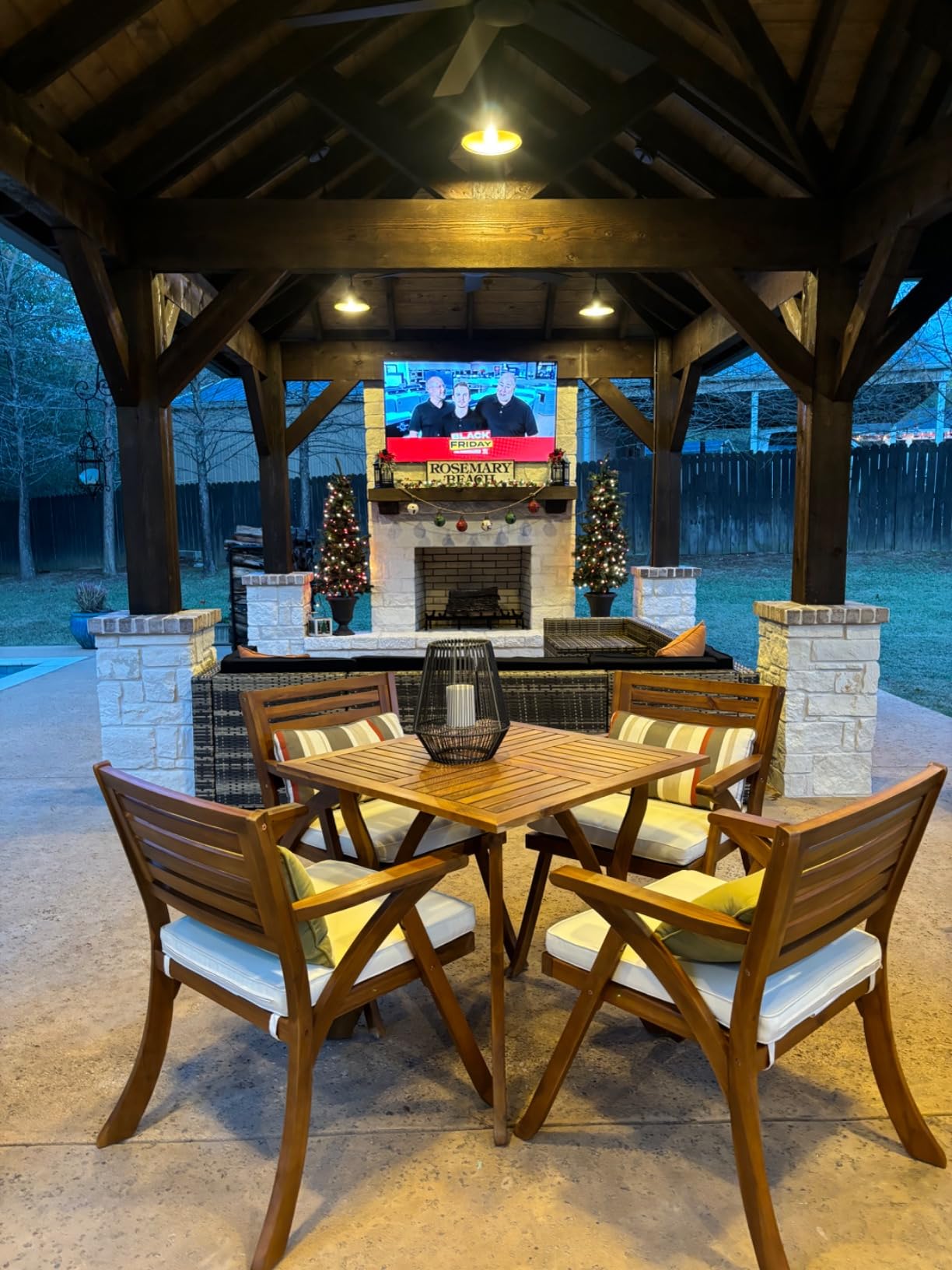 Christopher Knight Home Hermosa Acacia Wood Dining Set, 5-Pcs Set, Teak Finish customer photo 1