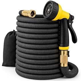 J&B XpandaHose 75ft Expandable Garden Hose, Lightweight, Brass Connectors | Ultra Strong 3750D fabric, 4-layer latex core, expands 3X, kink & leak-resistant, 10-pattern nozzle, storage bag customer photo 2
