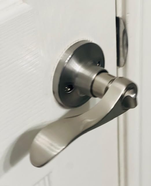 Probrico Privacy Door Levers Interior Door Handles Levers, Wave Style Bed Bath Door Handles Lock Keyless, Satin Nickel Door Lever Lockset 6 Pack customer photo 1