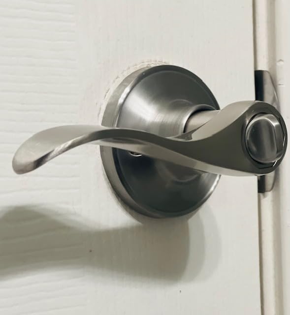 Probrico Privacy Door Levers Interior Door Handles Levers, Wave Style Bed Bath Door Handles Lock Keyless, Satin Nickel Door Lever Lockset 6 Pack customer photo 2