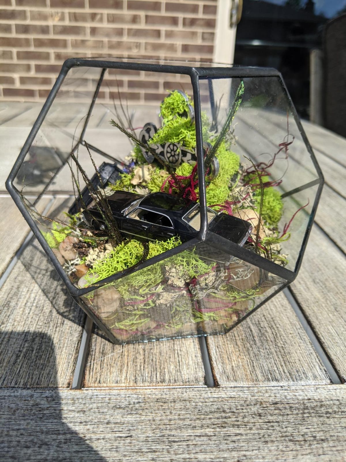 NCYP Small No Door Silver Glass Geometric Terrarium for Succulents Air Plants, 6.8 x 6.8 x 5.9 Inches, Indoor Home Garden Planter Pot, Tabletop Decor, Handmade (Only Terrarium) customer photo 1