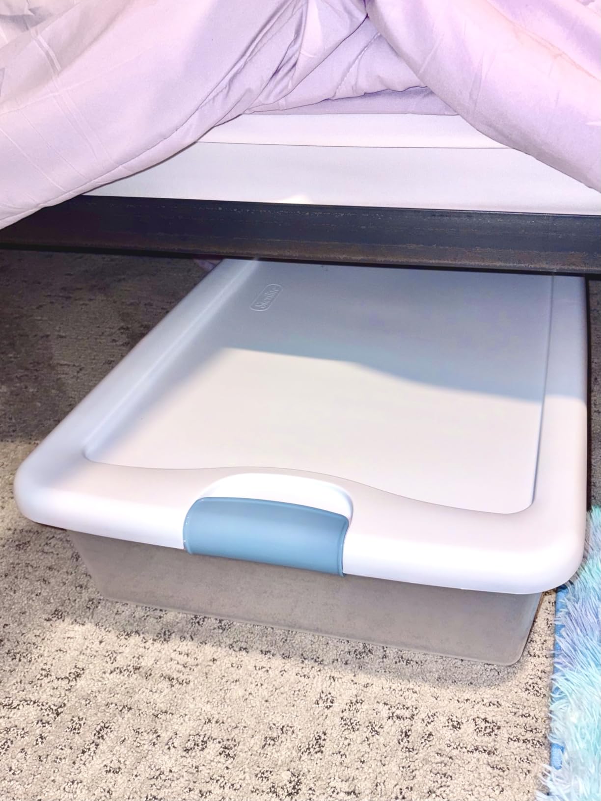 Sterilite 15 Qt Latching Storage Box, Stackable Bin with Latch Lid, Plastic Container to Organize Closet Shelf, Clear with White Lid, (Pack of 12) | Heavy-Duty and Stackable Plastic Containers with Latches for Closet, Cabinet, Bedroom, Bathroom and Dorm Room Organization customer photo 2