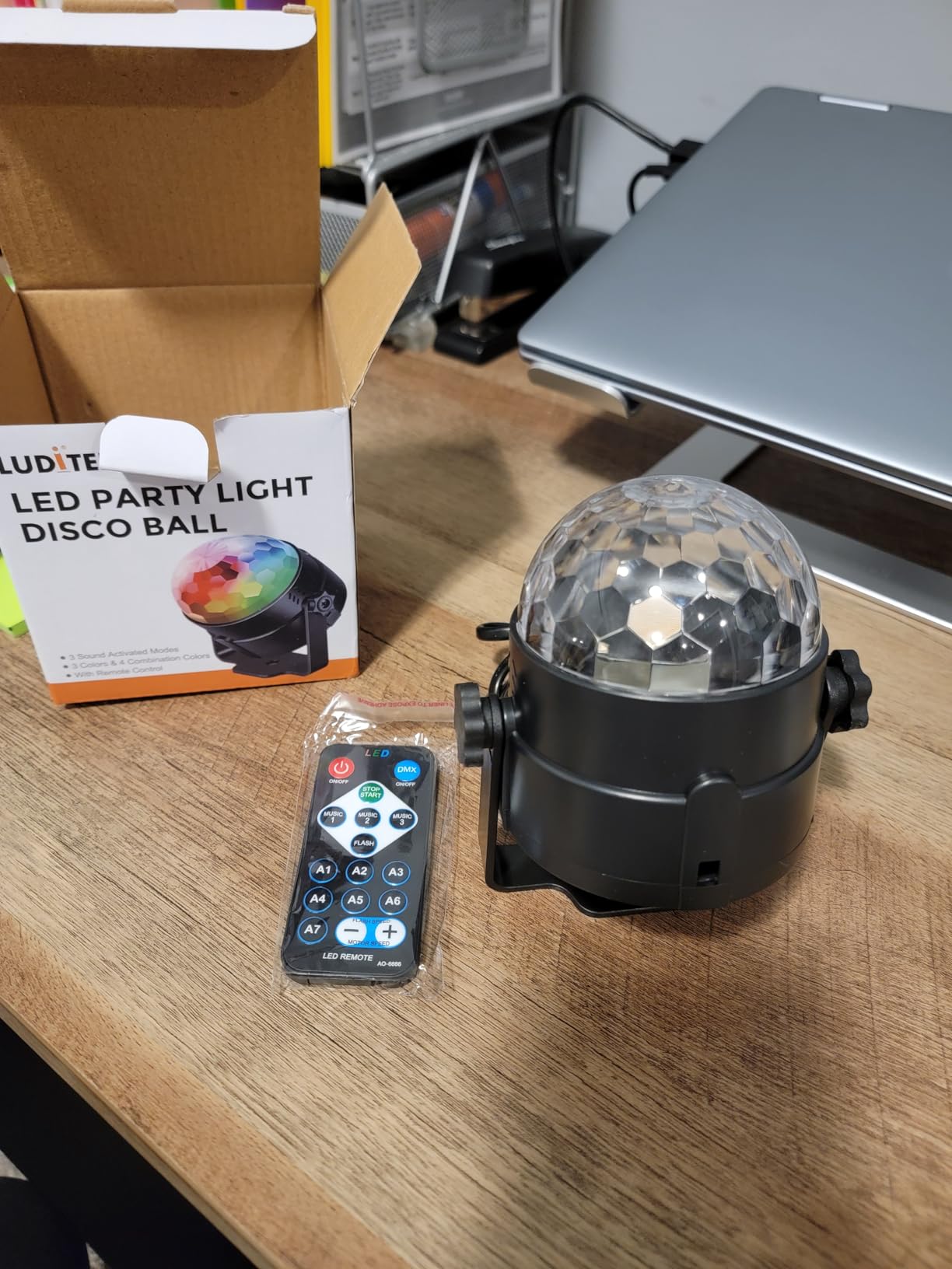 Luditek Sound Activated Party Lights with Remote DJ Lighting, Disco Ball Strobe Stage Light for Home Room Dance Parties Birthday Karaoke Stocking Stuffers New Years Eve Halloween Christmas Decorations customer photo 1