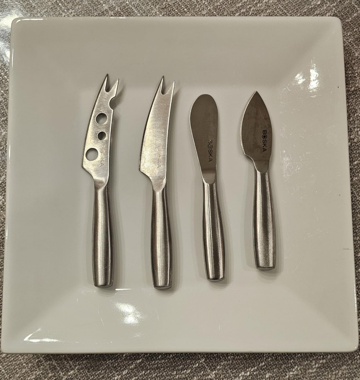 BOSKA Stainless Steel Cheese 4 Knife Set - Mini Copenhagen Knives for All Types of Cheese - Silver Non-Stick - Dishwasher Safe - for Kitchen Cooking customer photo 1