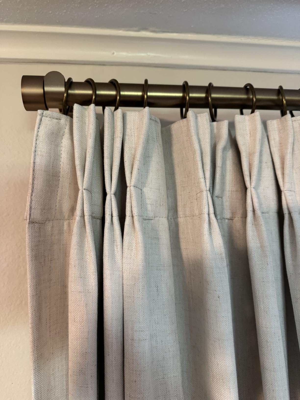 Ivilon Drapery Window Curtain Rod - End Cap Style Design 1 Inch Pole. 28 to 48 Inch Color Warm Gold customer photo 1