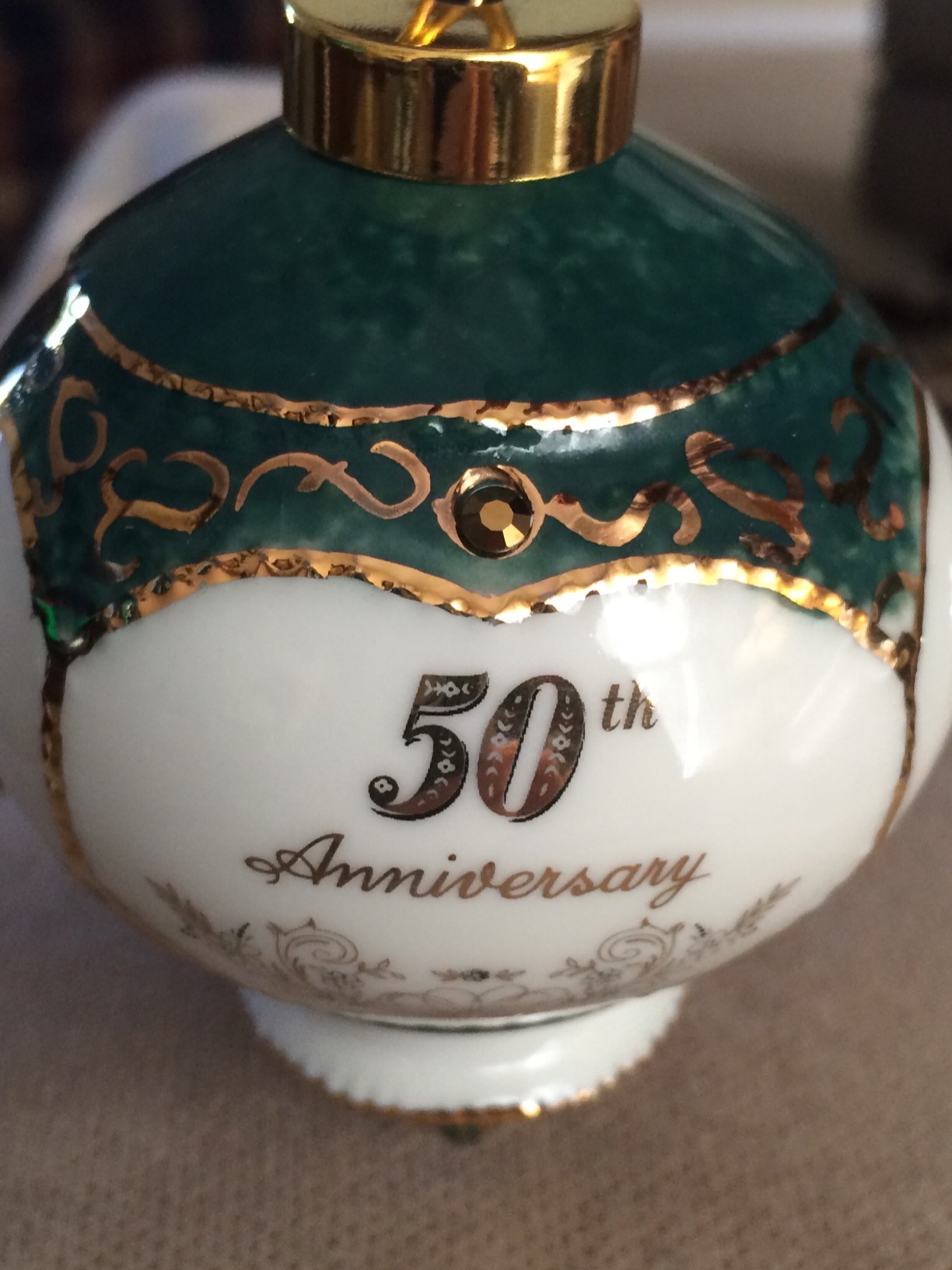 CBE Happy 50th Wedding Anniversary Victorian 4.5 Inch Porcelain Hanging Ornament customer photo 1