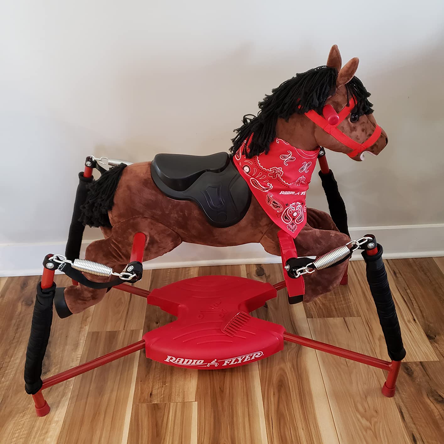 Radio Flyer Chestnut Interactive Riding Horse, for Ages 2-6, Ride On Toys | Toddler Ride On Toys, Plush Spring Rocking Horse, 3 Levels, EZ Climb Step, Safety Straps, Spring Covers, 60 lb Capacity customer photo 1