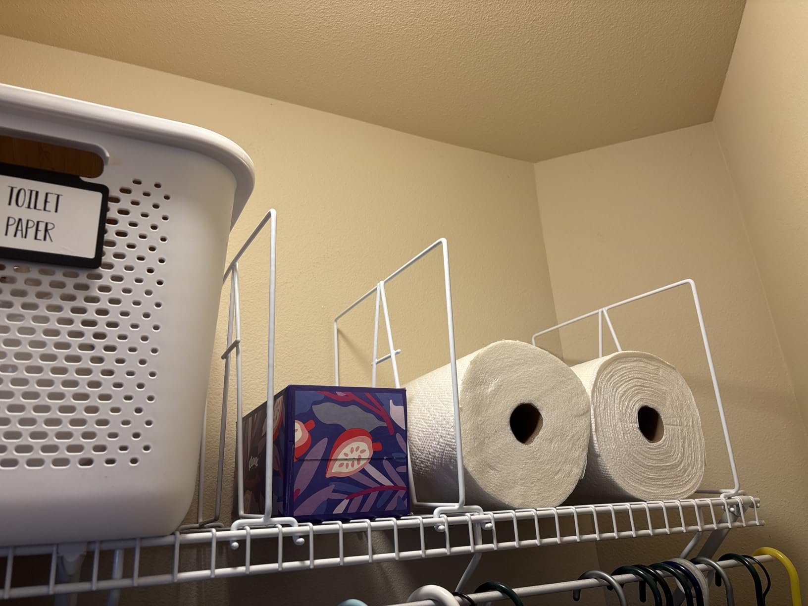 Evelots 8-Pack Wire Shelf Dividers, Clip-On Closet Organizers, Tall Steel | Installs Without Tools to Separate Clothes, Linens, Bags, Files and Pantry Goods While Keeping Stacked Items Upright and Neat customer photo 2