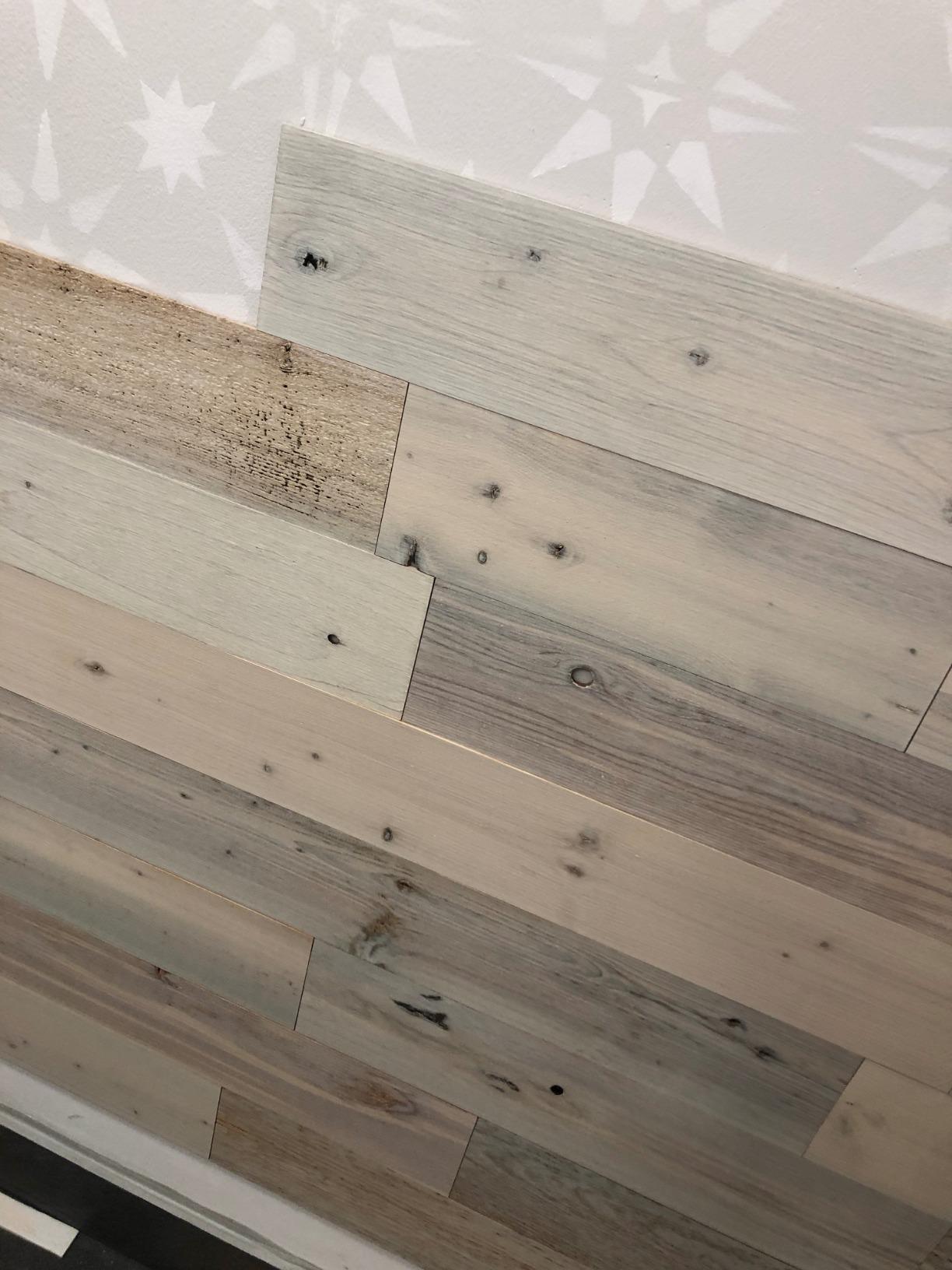 TIMBERCHiC 100% Reclaimed Wood Wall Planks - Made in USA - Peel-and-Stick Panels for Interior Decor - DIY Accent Wall Panels, Coastal White (3